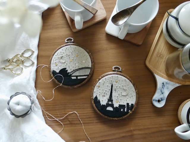 刺繍枠仕上げの画像