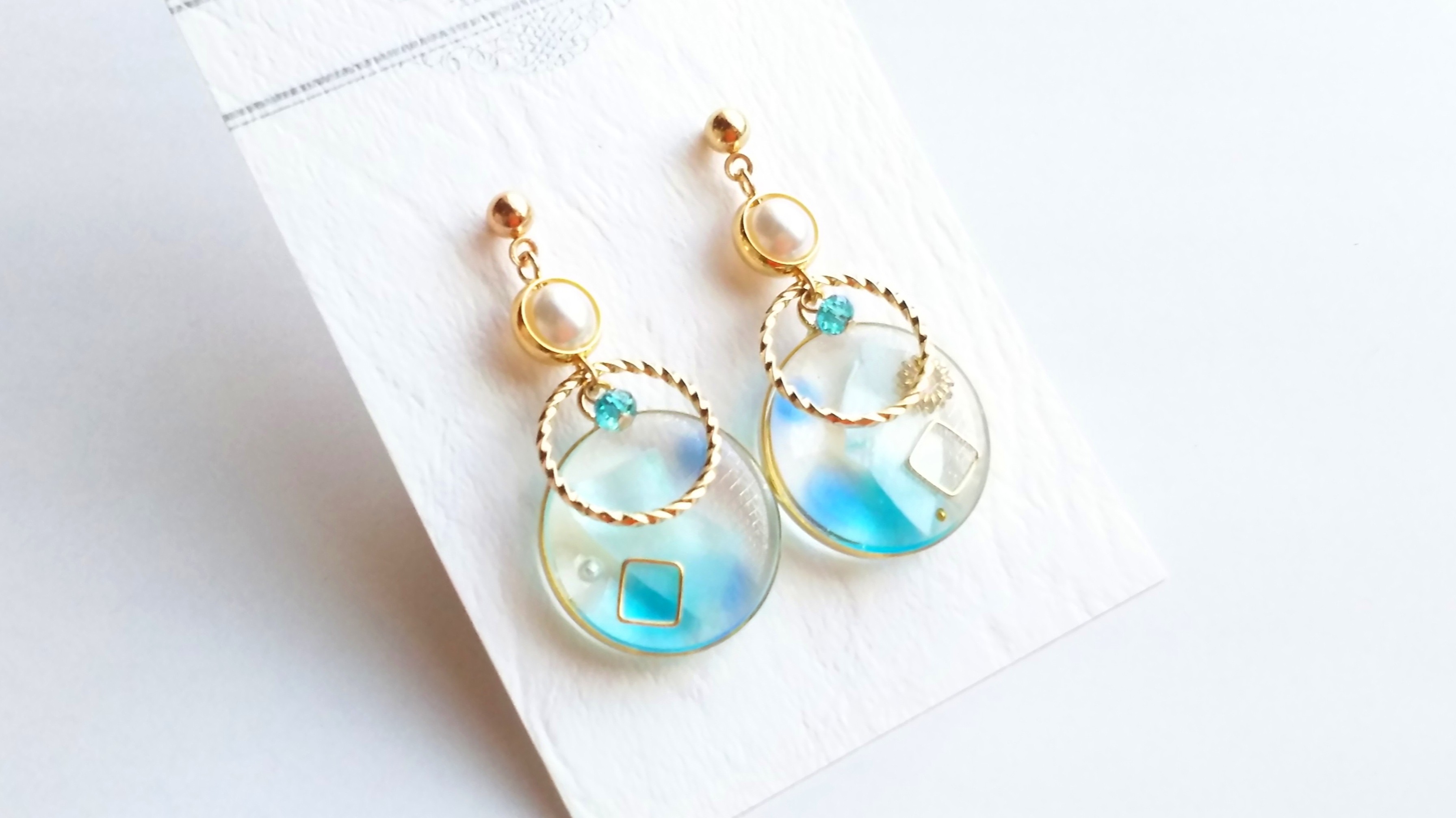 ラウンドフープのパールピアスorイヤリング