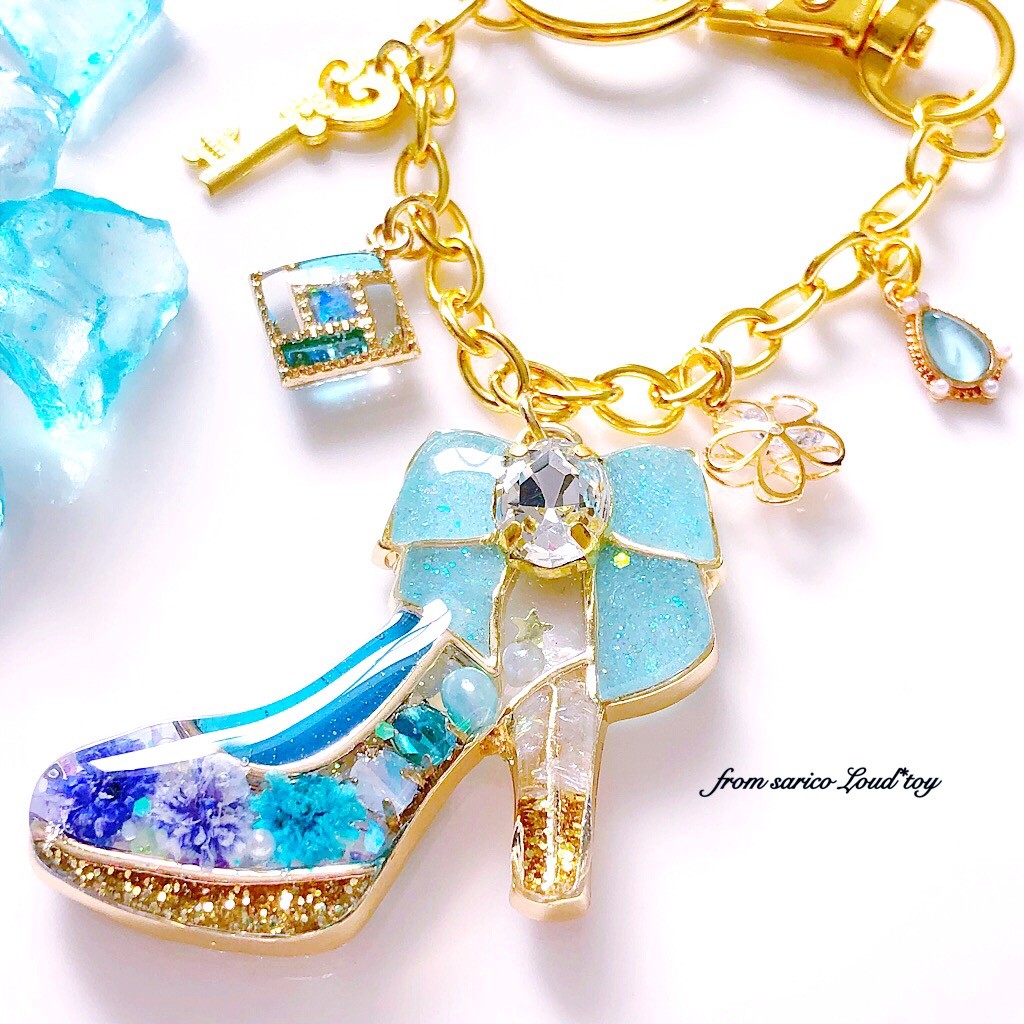 ice flower ガラスの靴バッグチャーム