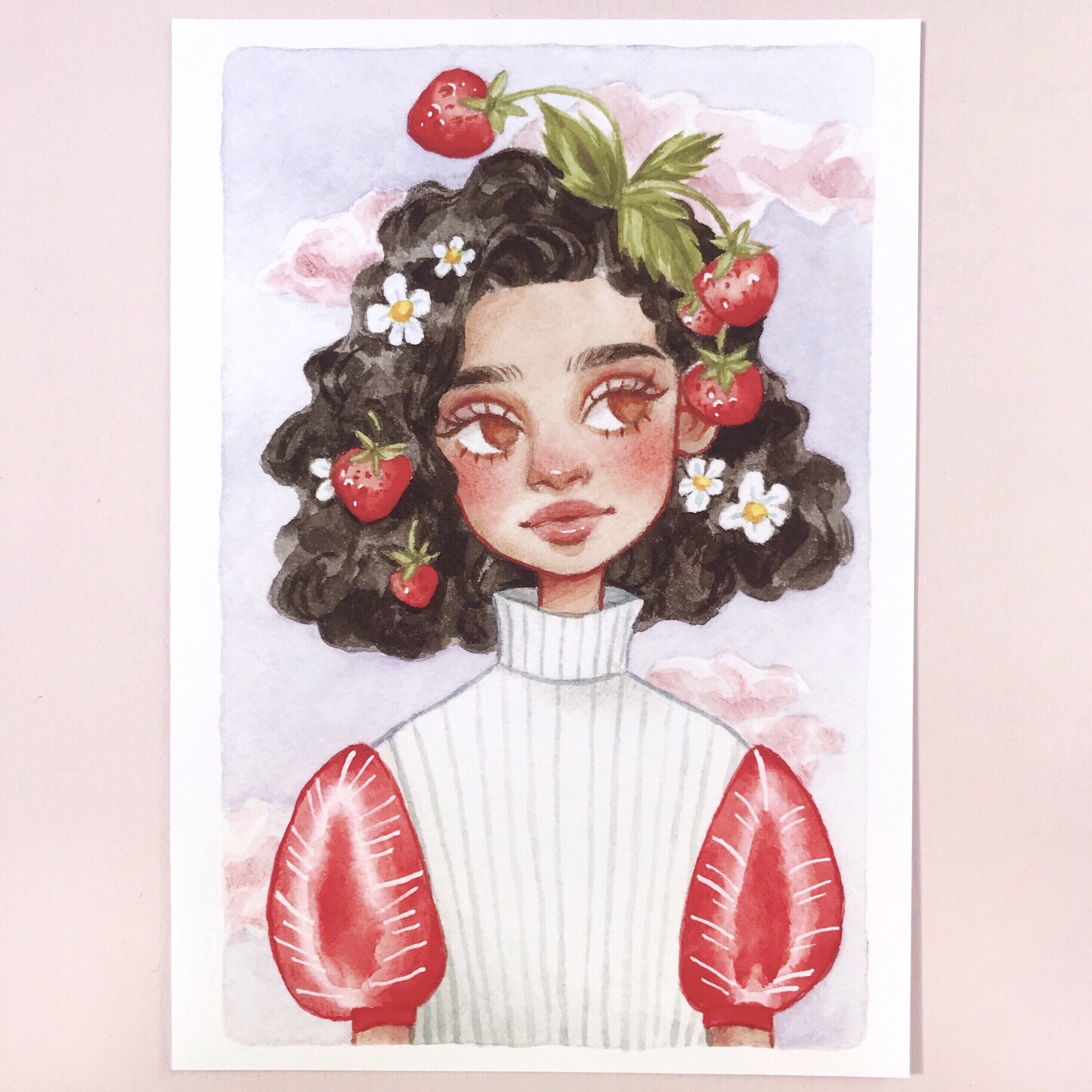 アートプリント＊いちご娘