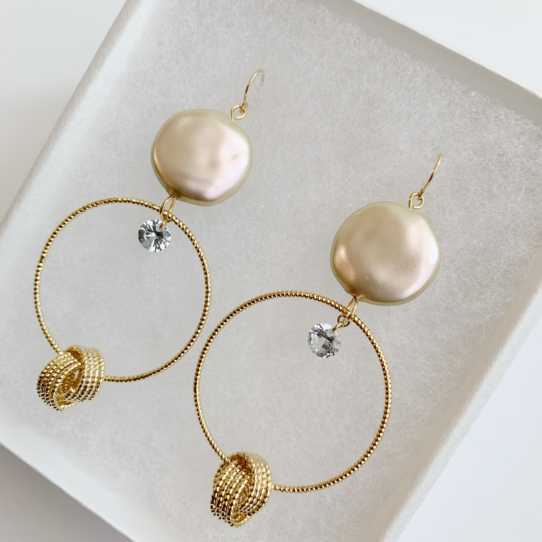 champagn gold beads×swarovski