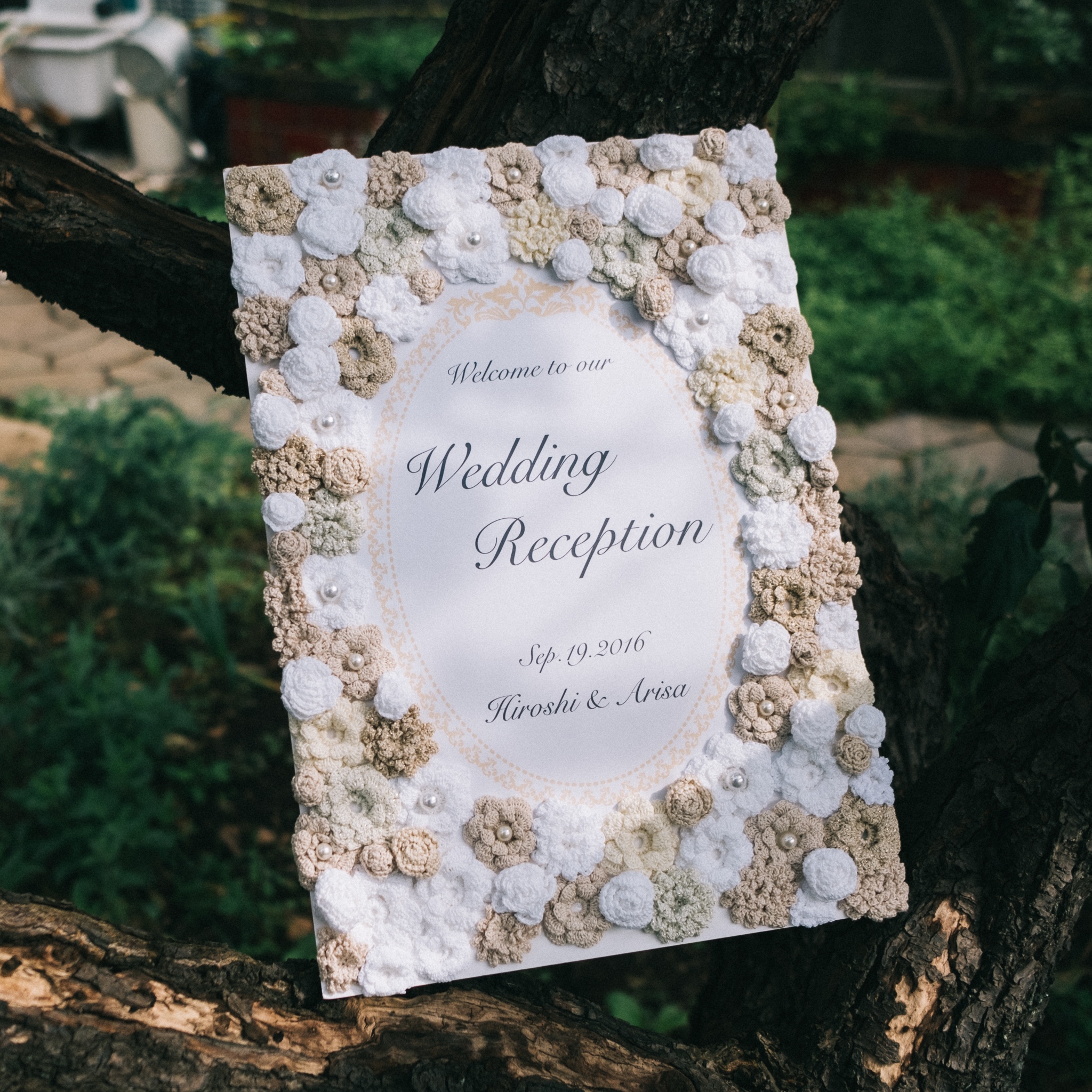 【受注製作】ウェルカムボード クロッシェフラワー A3サイズ