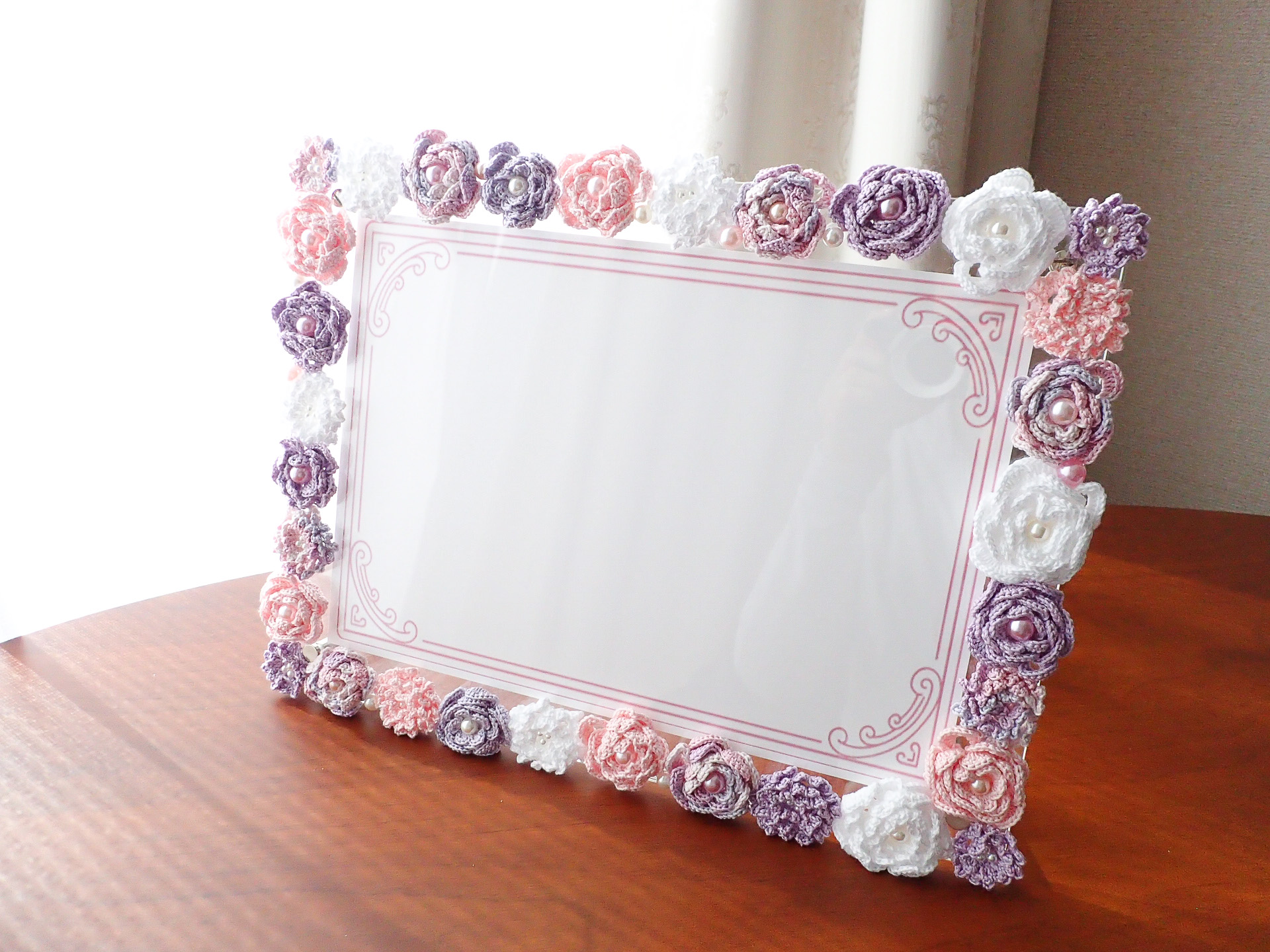 【受注製作】アクリルフレーム クロッシェフラワー A4サイズ