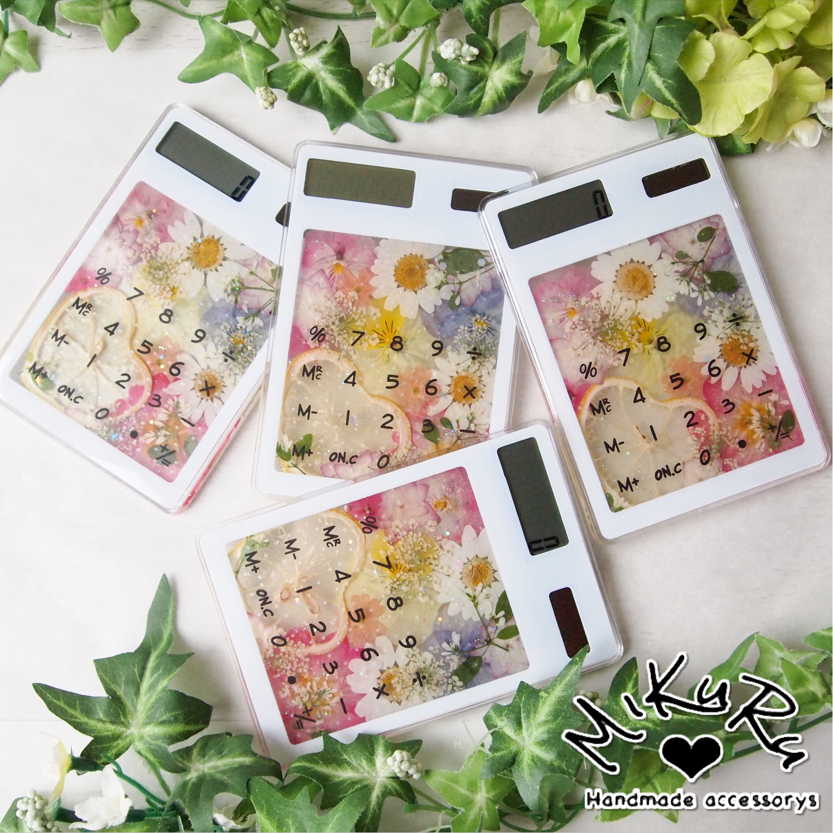 押し花電卓（ラプンツェル×ハートレモン）