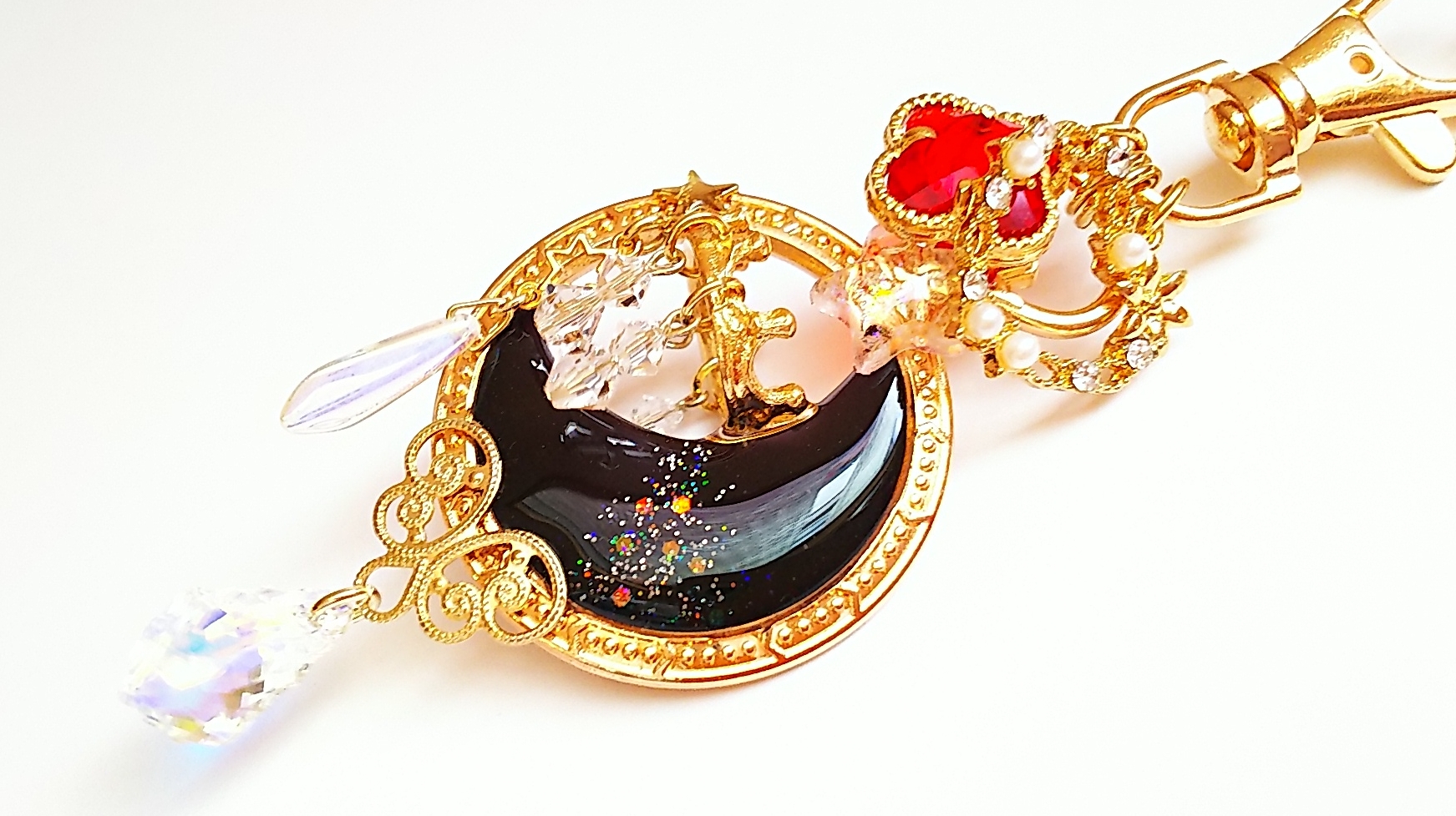 ブラックムーンシャンデリアキーホルダー