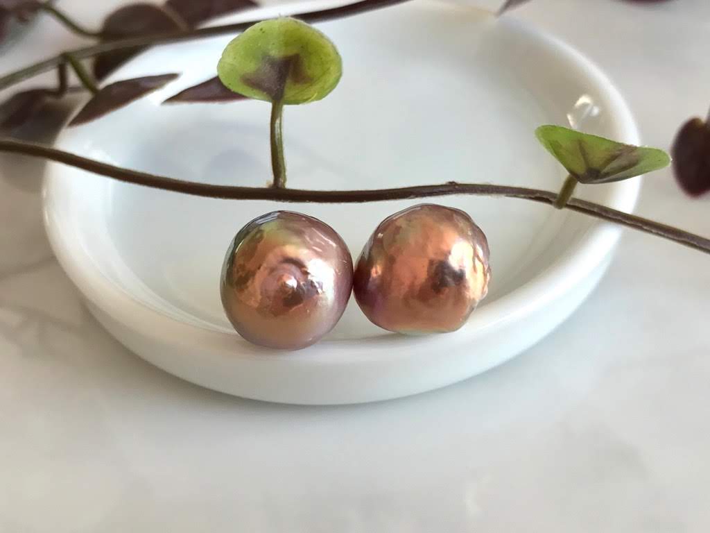 K14GF エジソンパール セミバロック スタッドピアス C