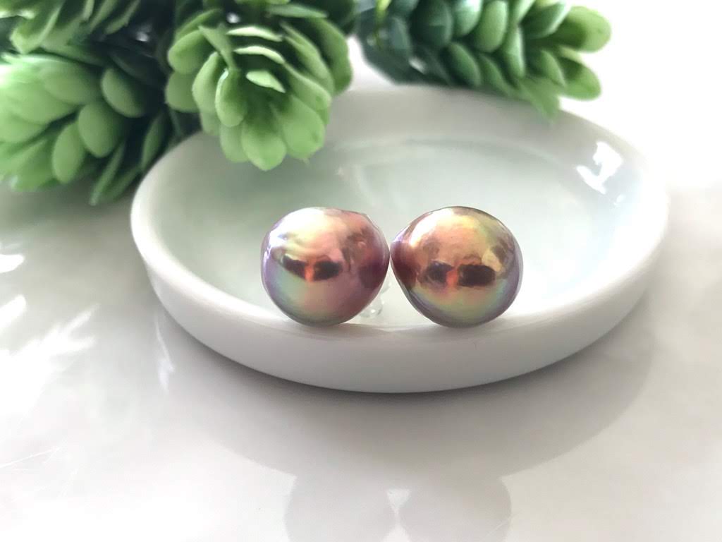 K14GF エジソンパール セミバロック スタッドピアス E