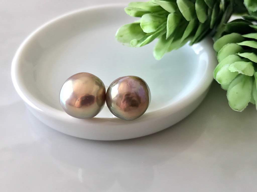 K14GF エジソンパール セミバロック スタッドピアス F