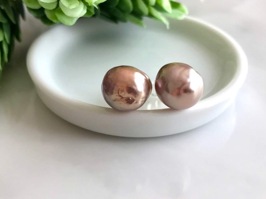 K14GF エジソンパール セミバロック スタッドピアス G