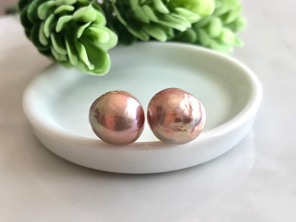 K14GF エジソンパール セミバロック スタッドピアス H