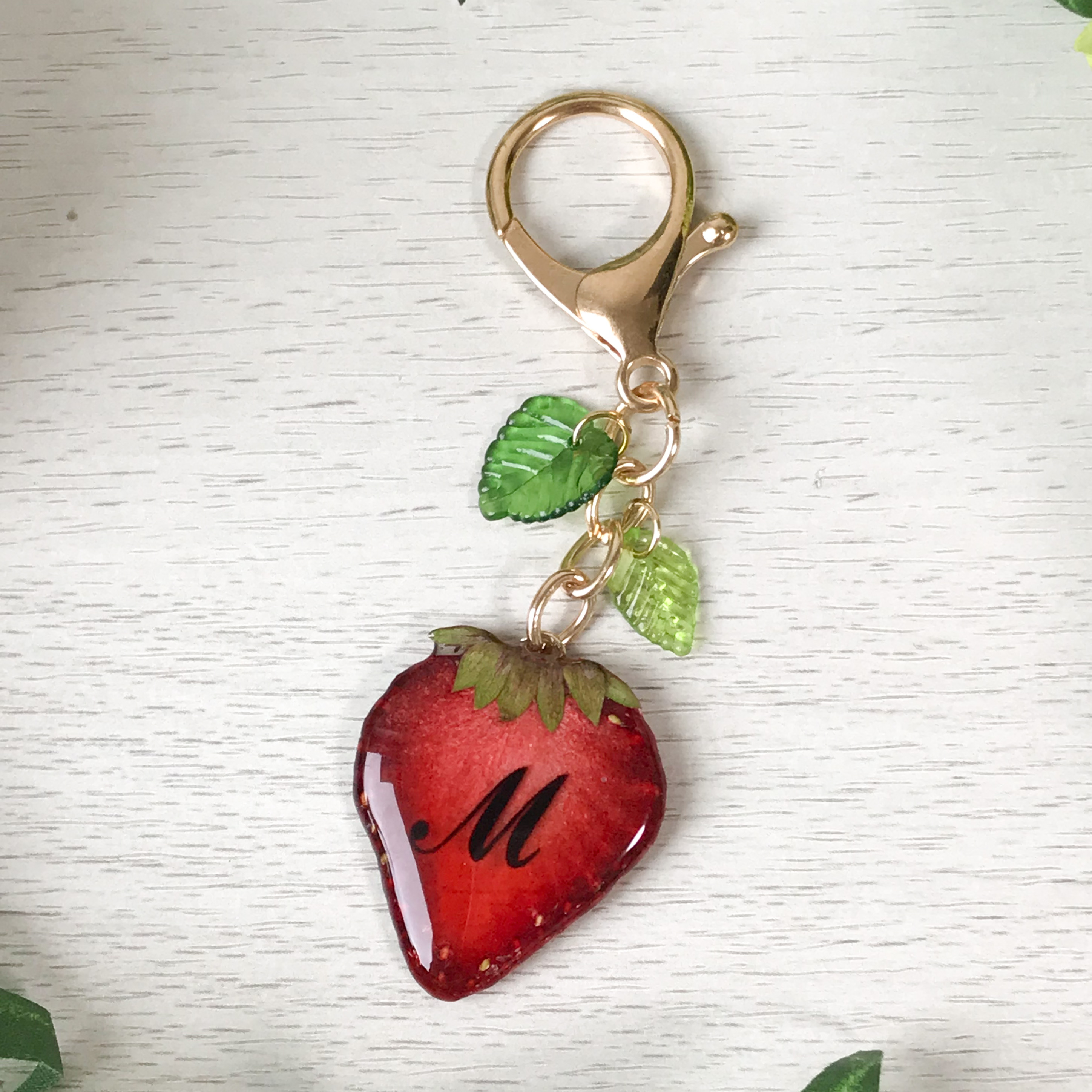 いちご🍓イニシャルキーホルダー
