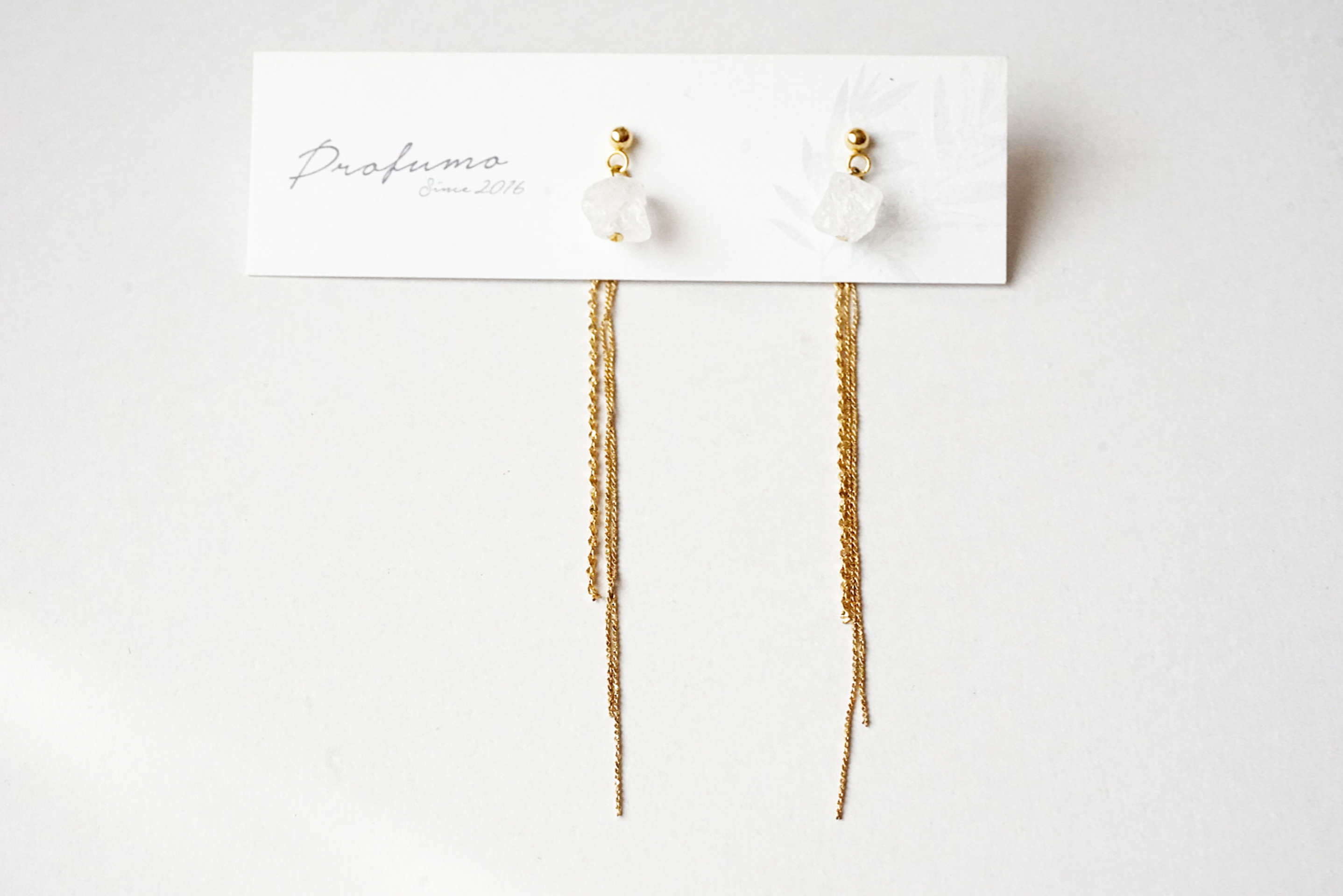 水晶×華奢チェーン(ゴールド)