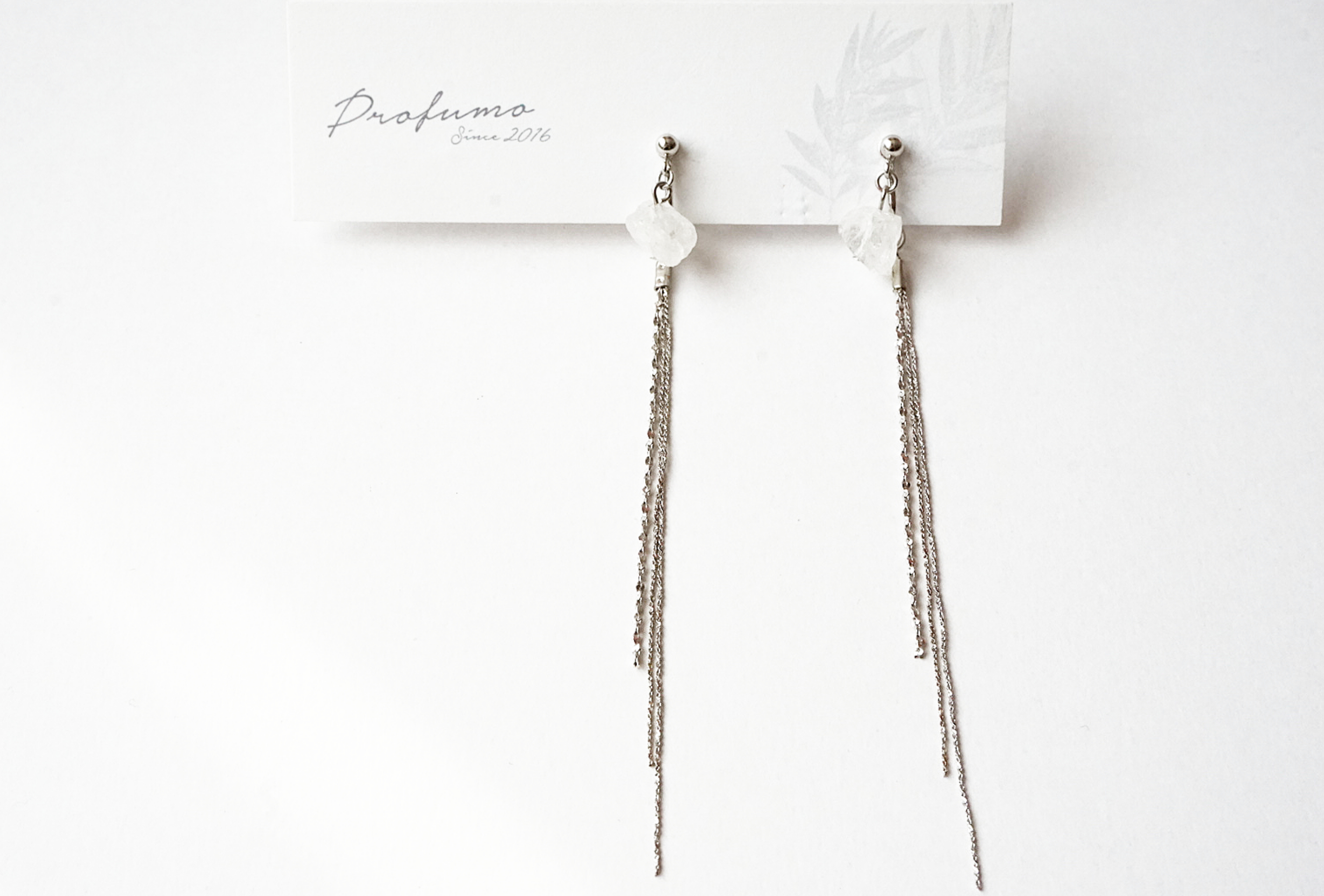 水晶×華奢チェーン(シルバー)