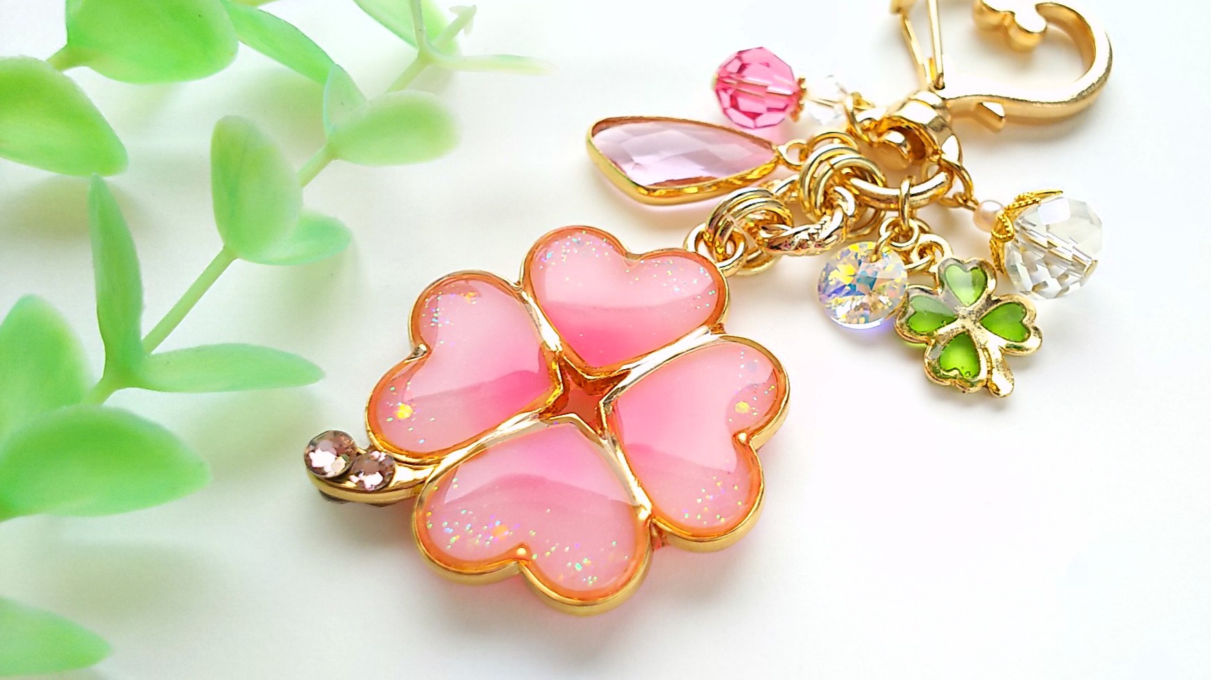 ダブルクローバーバッグチャーム🍀