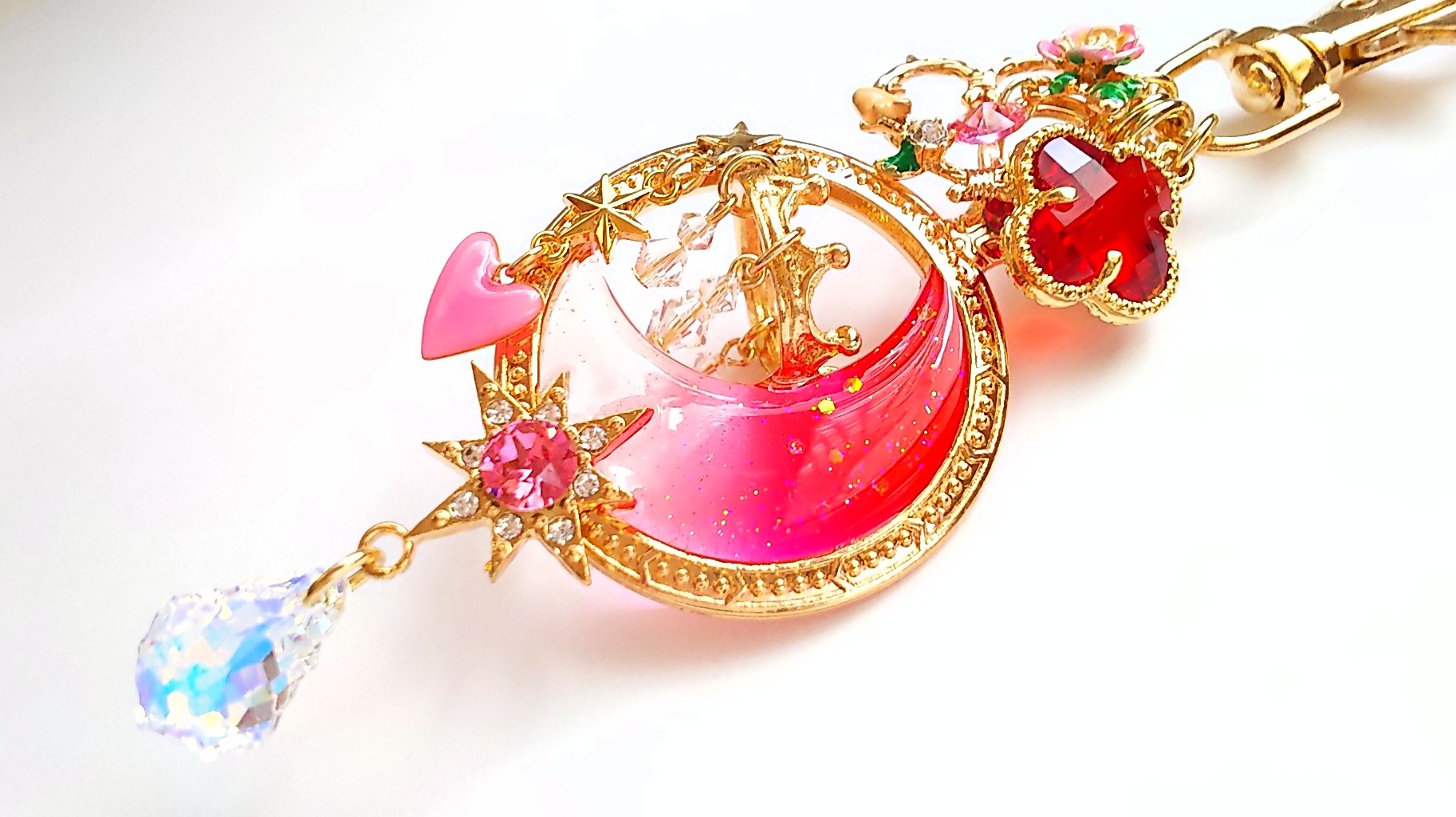 レッドグラデーションムーンシャンデリア♥️