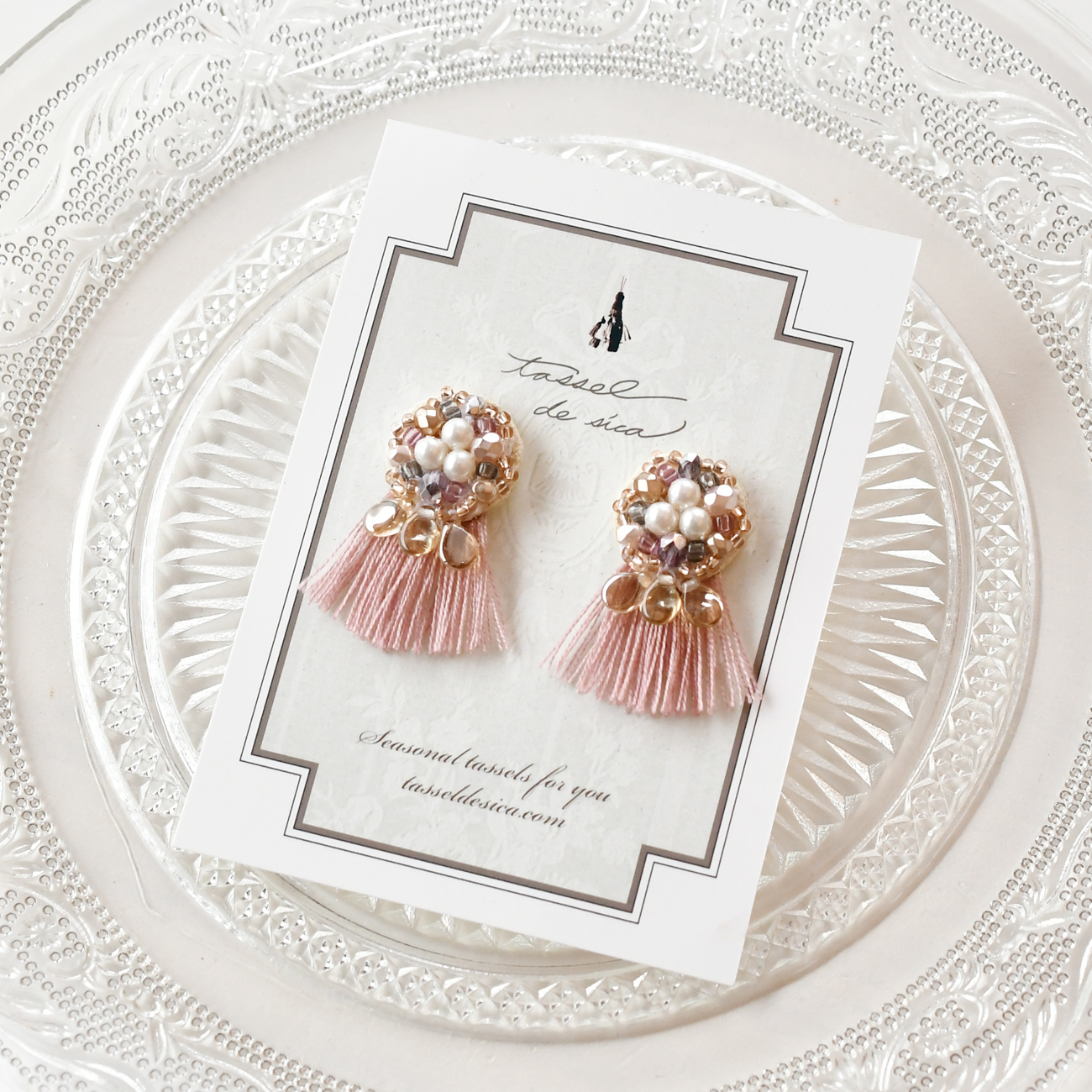 タッセルピアス・イヤリング/マーメイドピンク