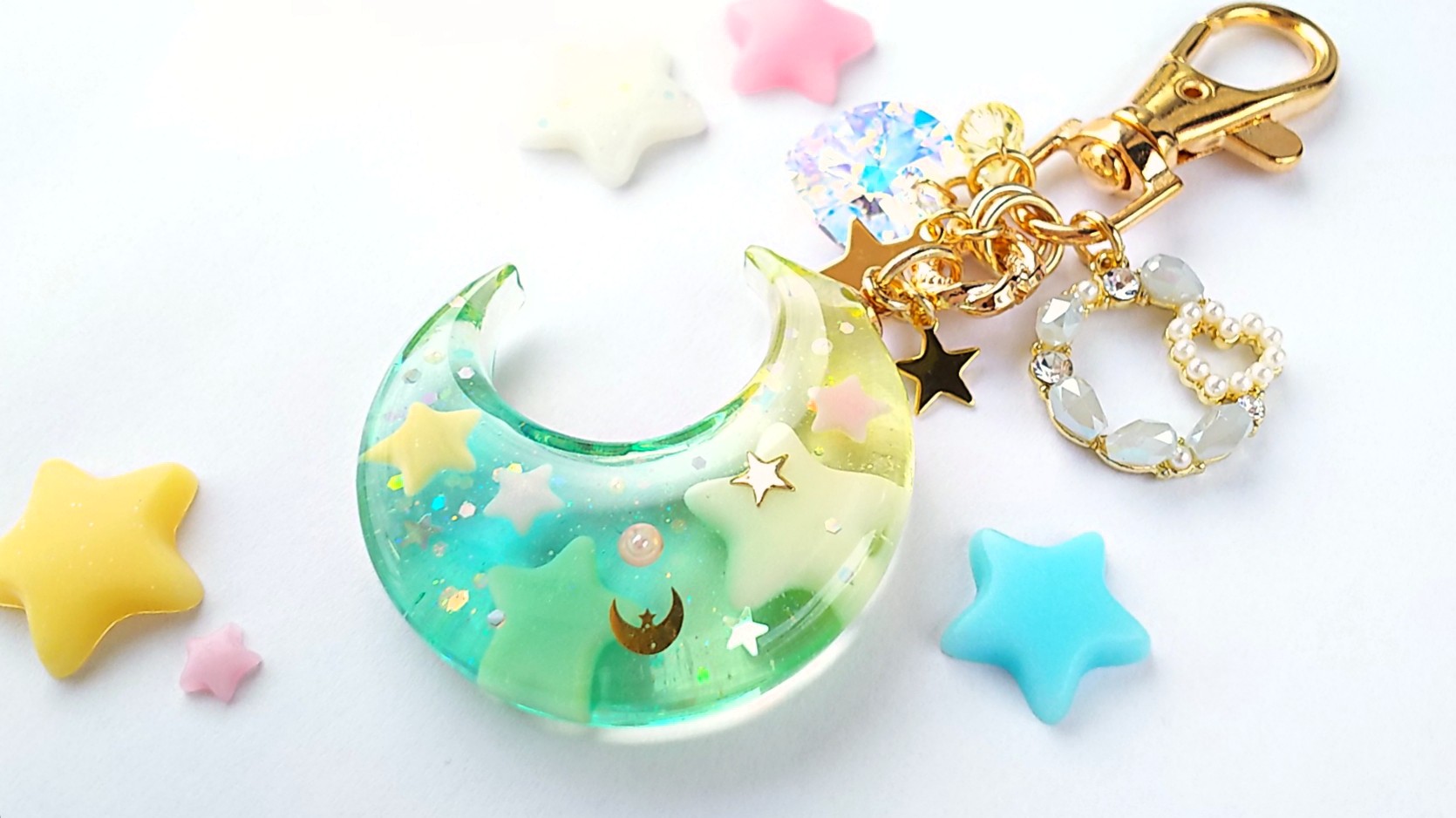 七夕三日月のキーホルダー🌟（彦星）