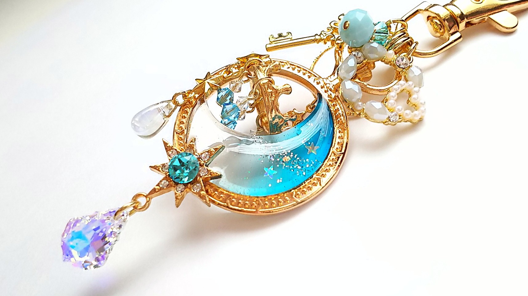 天の川シャンデリアキーホルダー🌟（ブルー）