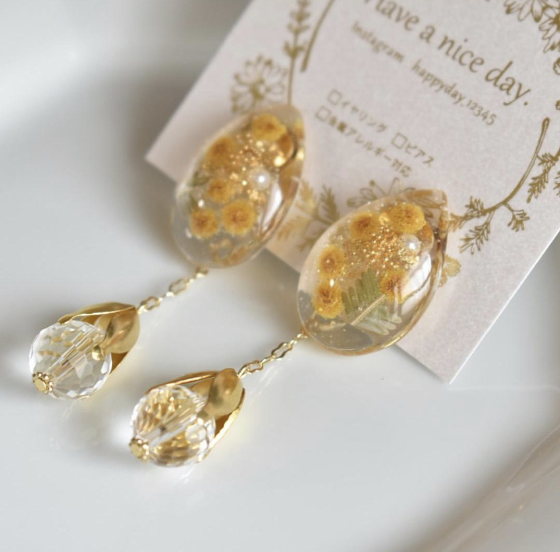 mimoza 揺れる蕾❁⃘ピアス・イヤリング 