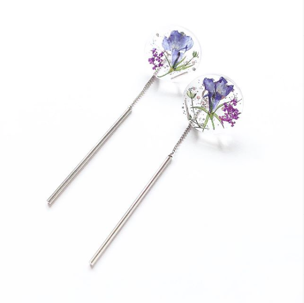 【送料無料】2way natural flower chain tassel design