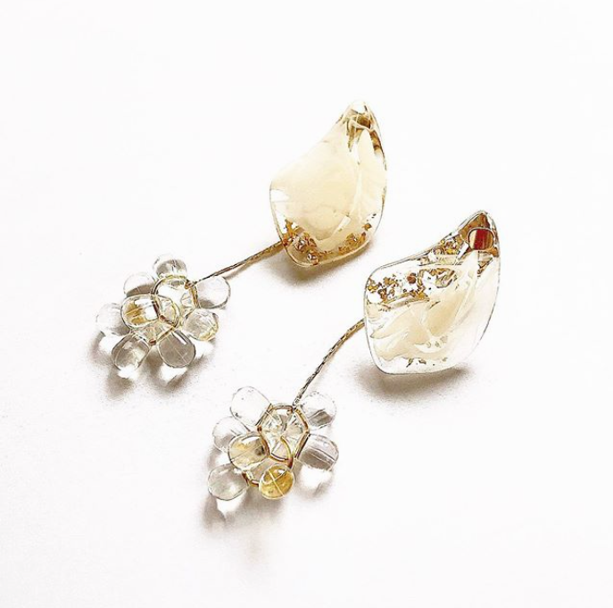 【送料無料】2way haku drop chain tsubu design #WHITE