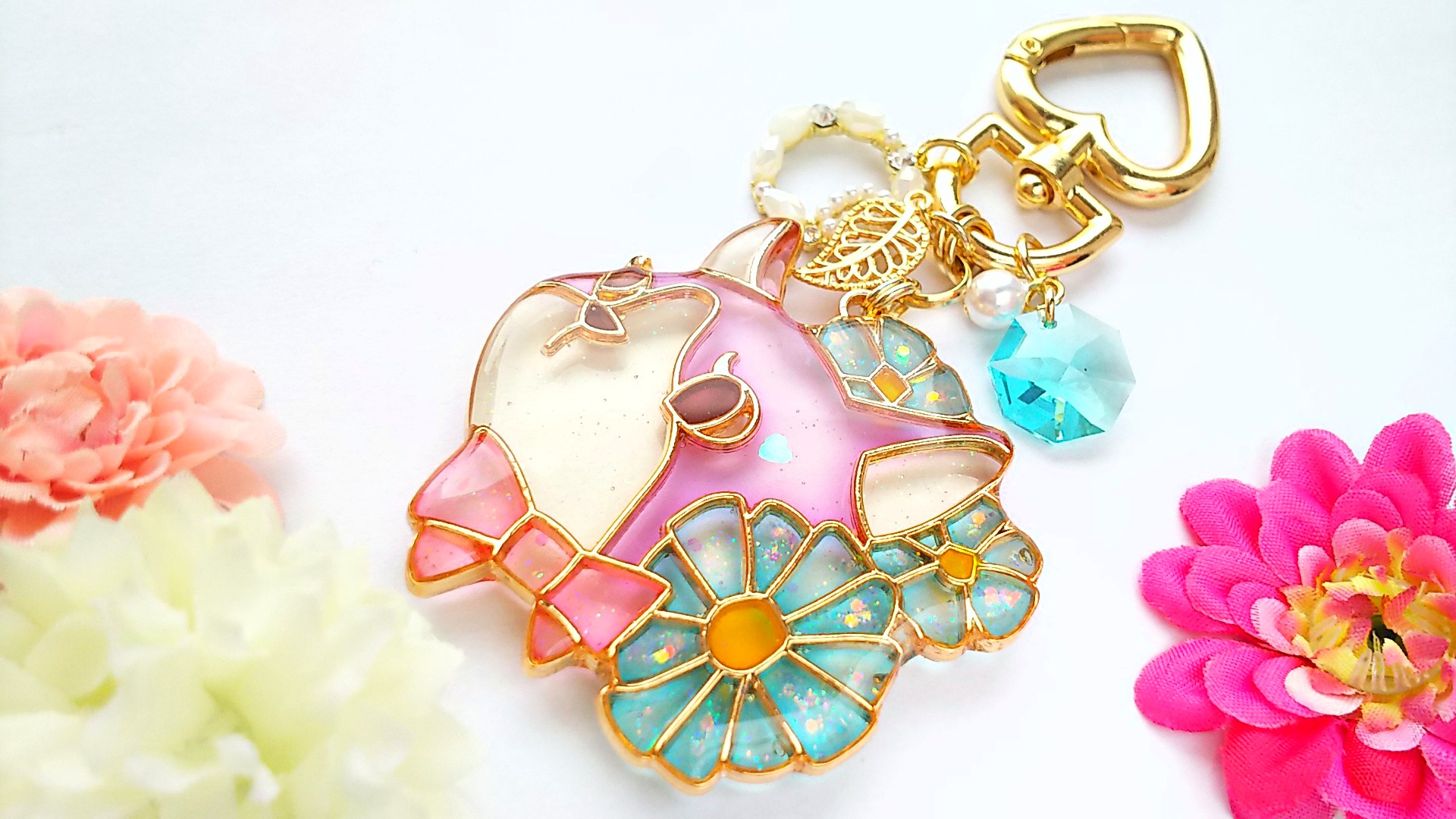 おしゃれネコのキーフック♡（スワローブルーー）