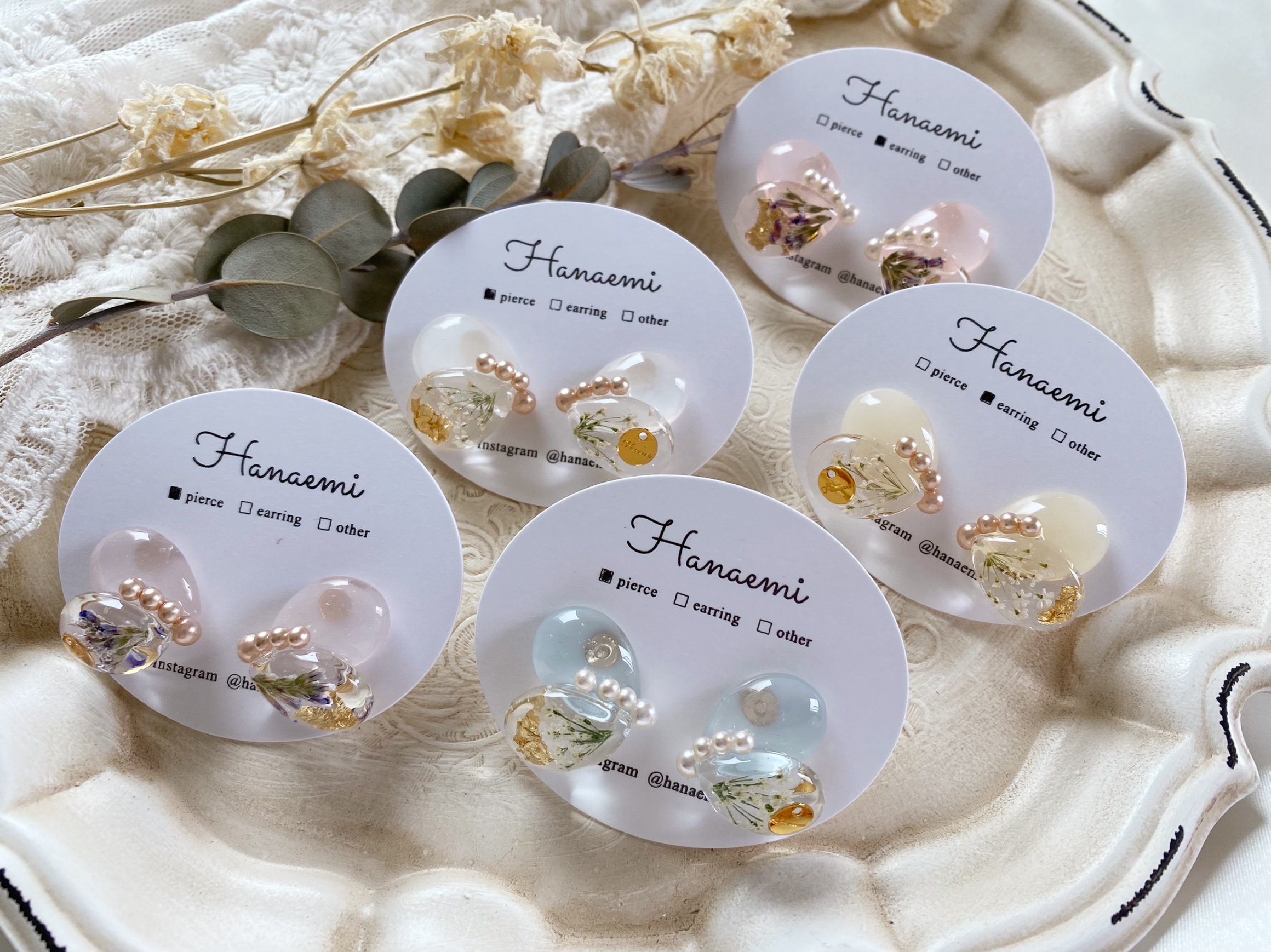 天使の羽(ホワイト/ピアス)