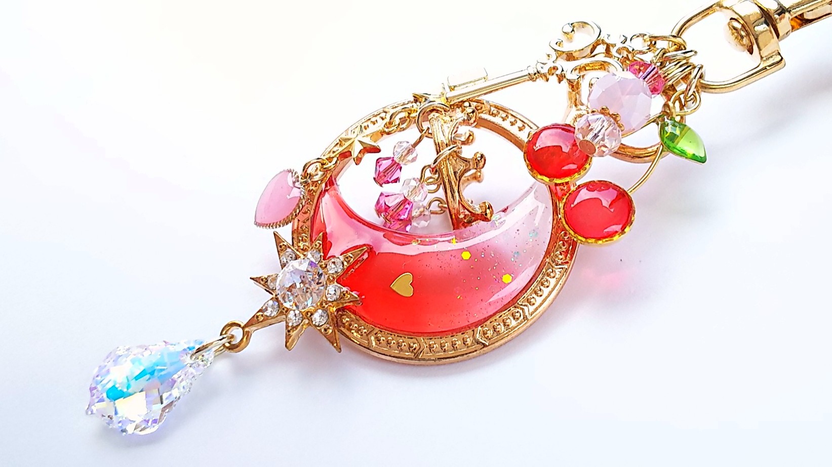 さくらんぼシャンデリアキーホルダー🍒レッド