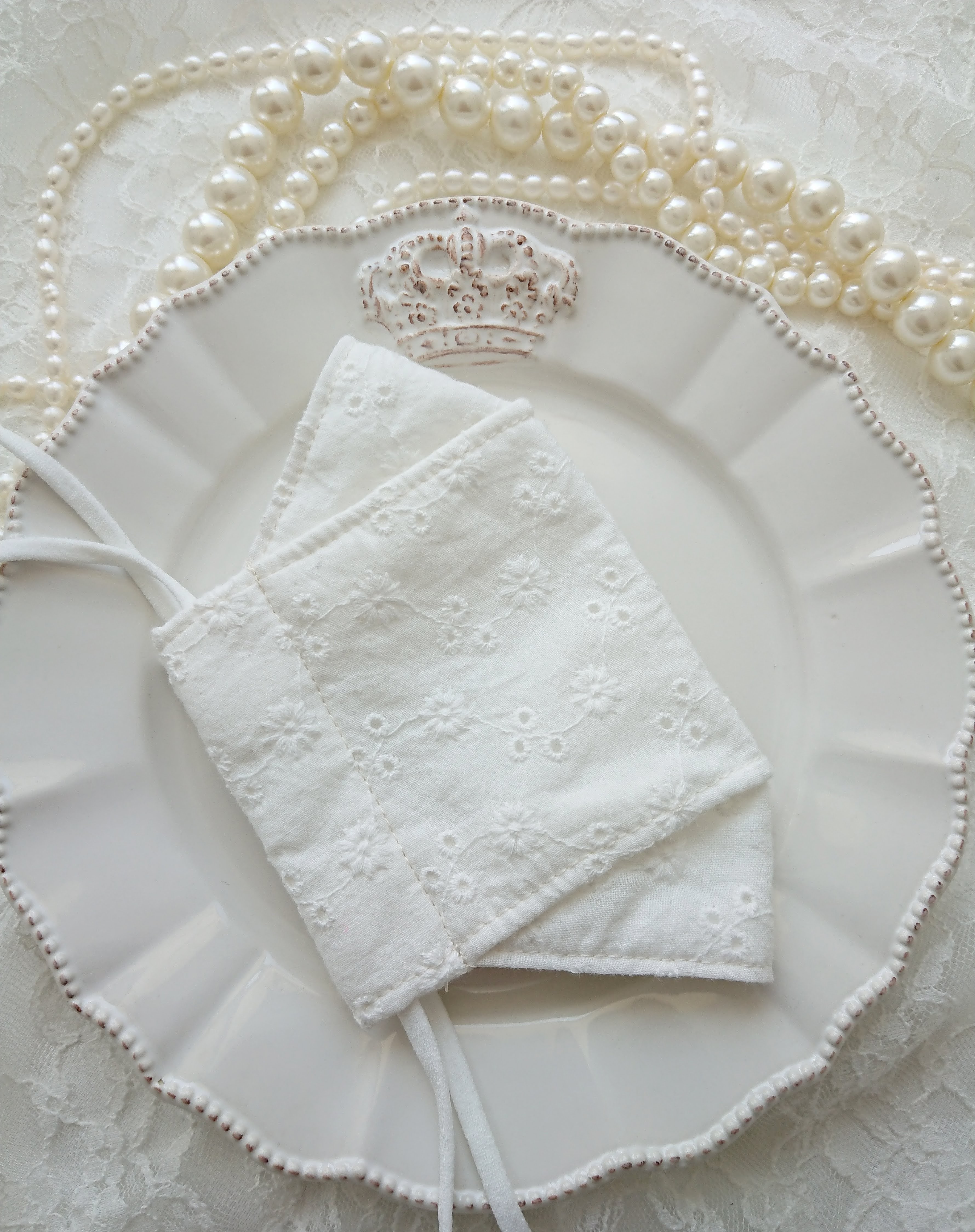 ひんやり特殊冷感UVカット綿レースマスク