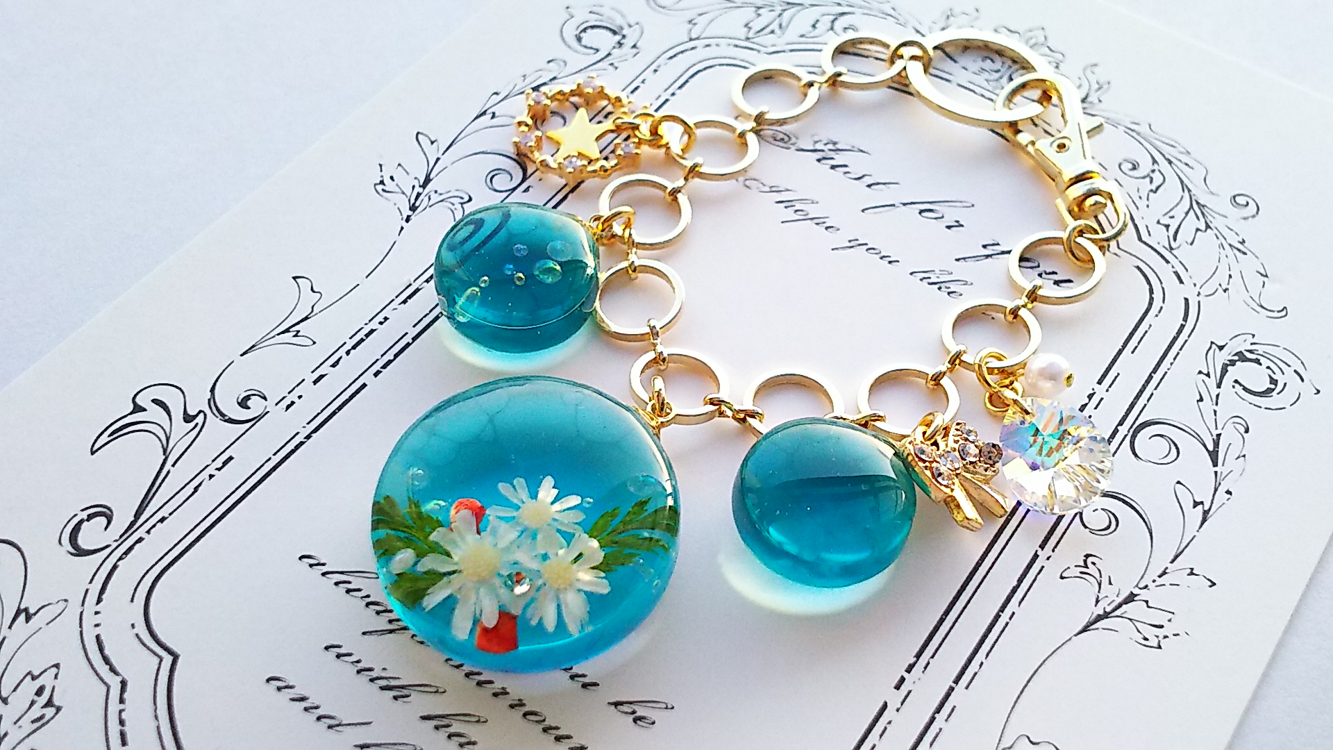 水面花のバッグチャーム🌼