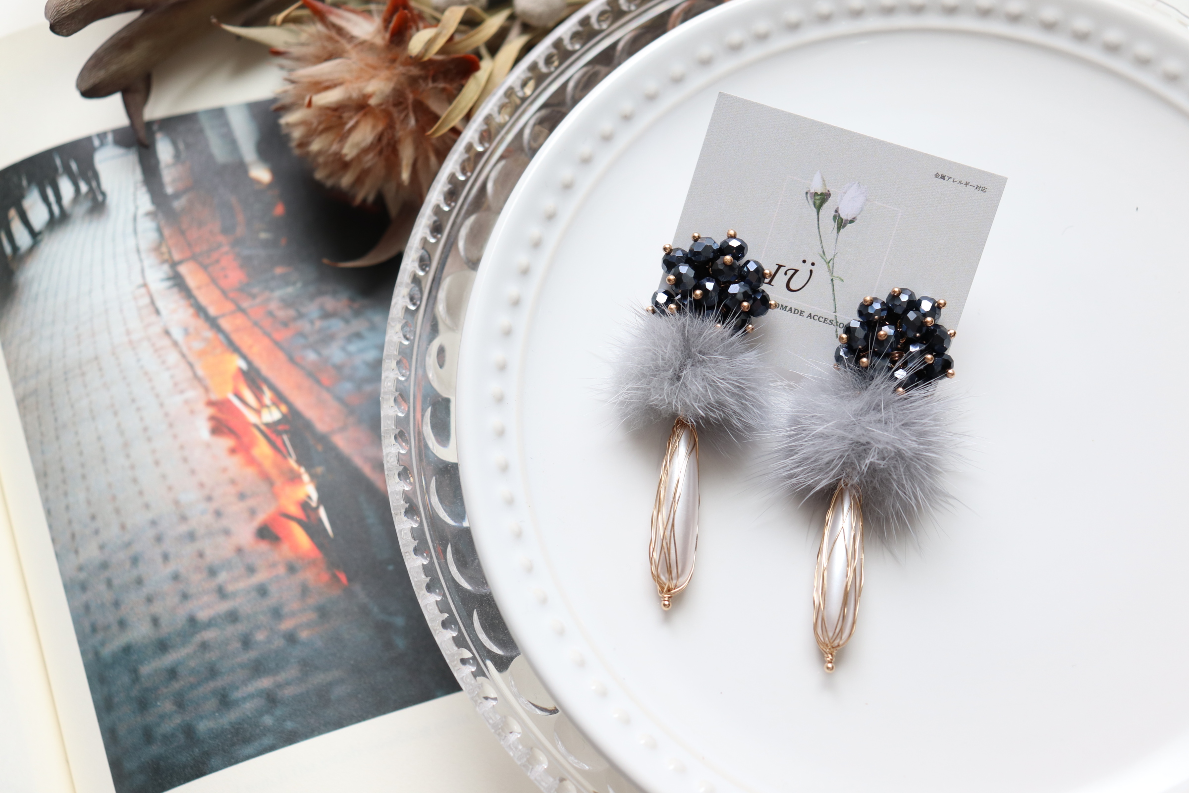 【New】black flower