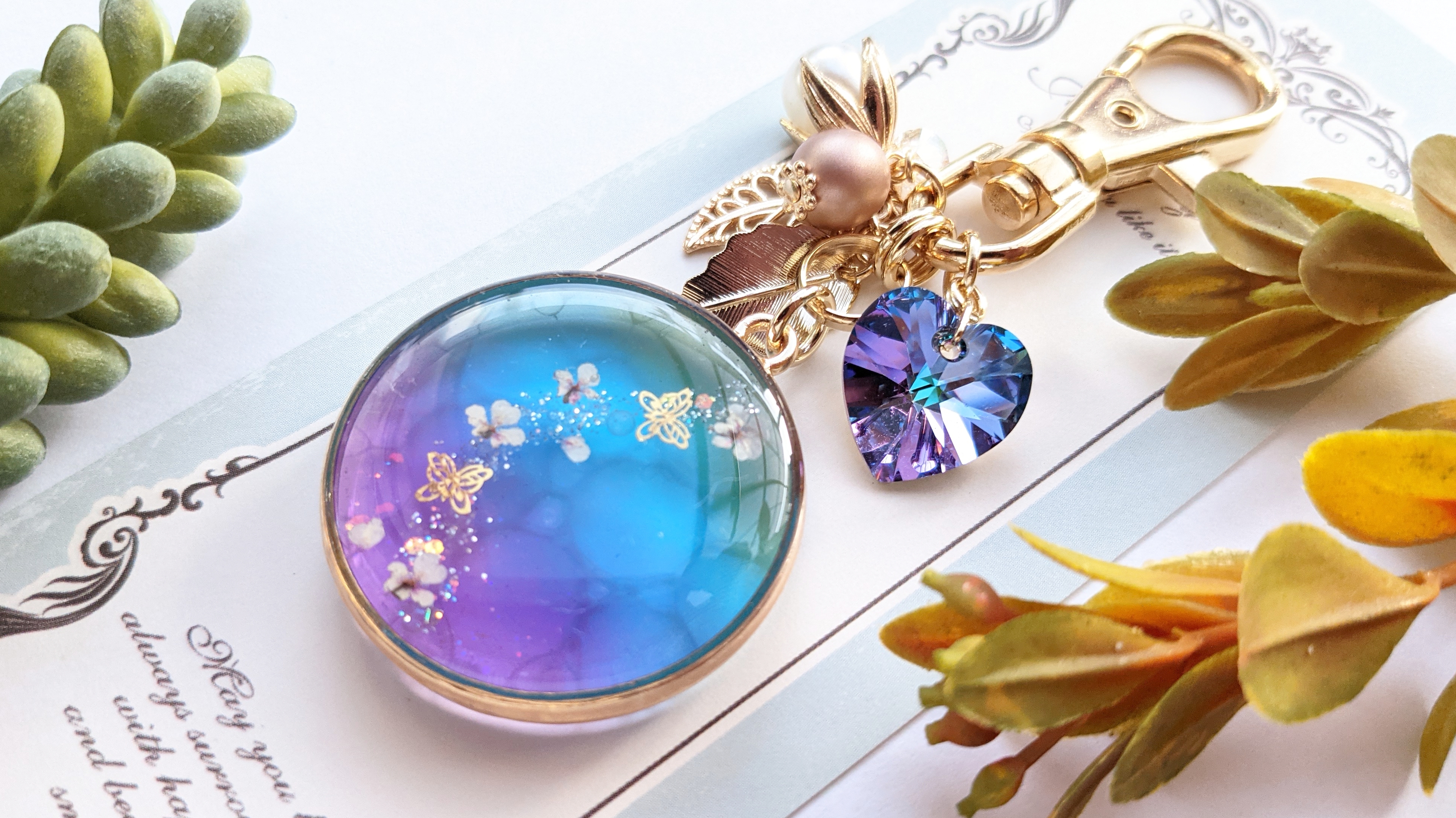 蝶と華❀水面グラデーション　A