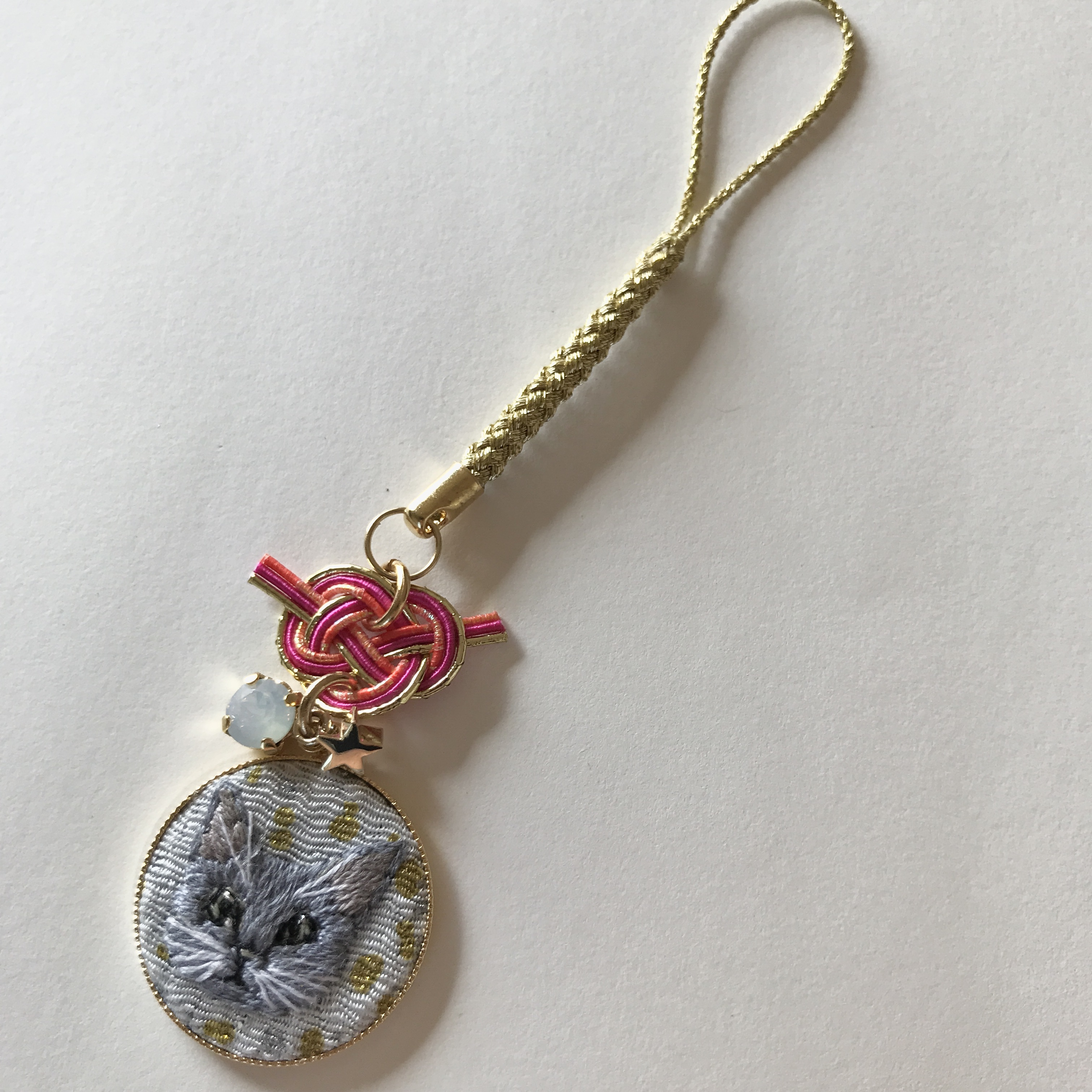 キャットモチーフ　根付　ロシアンブルー