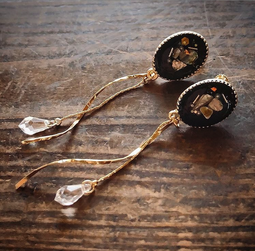 【送料無料】2way black shell swaro bar design