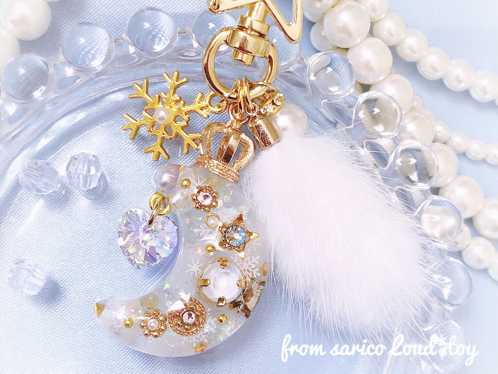 冬のお月さまチャーム/snow