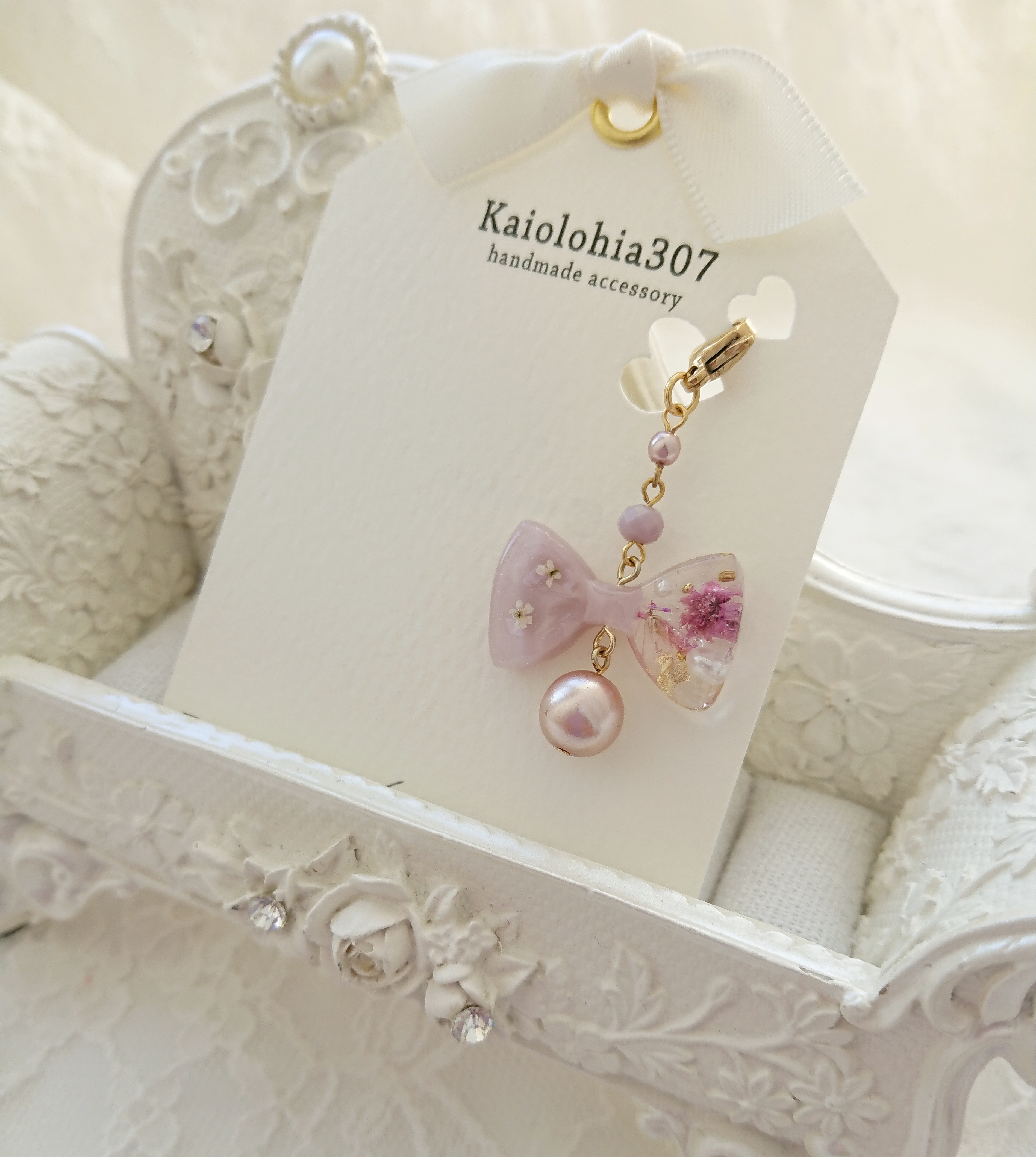 フラワーリボン マスクチャーム