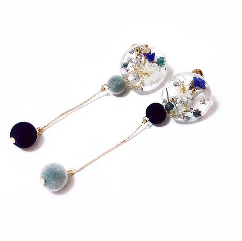 【送料無料】2way natural flower velor ball design