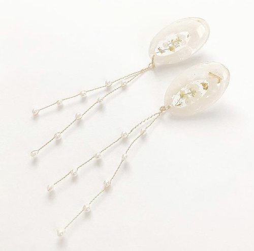 【送料無料】natural flower pearl tassel design