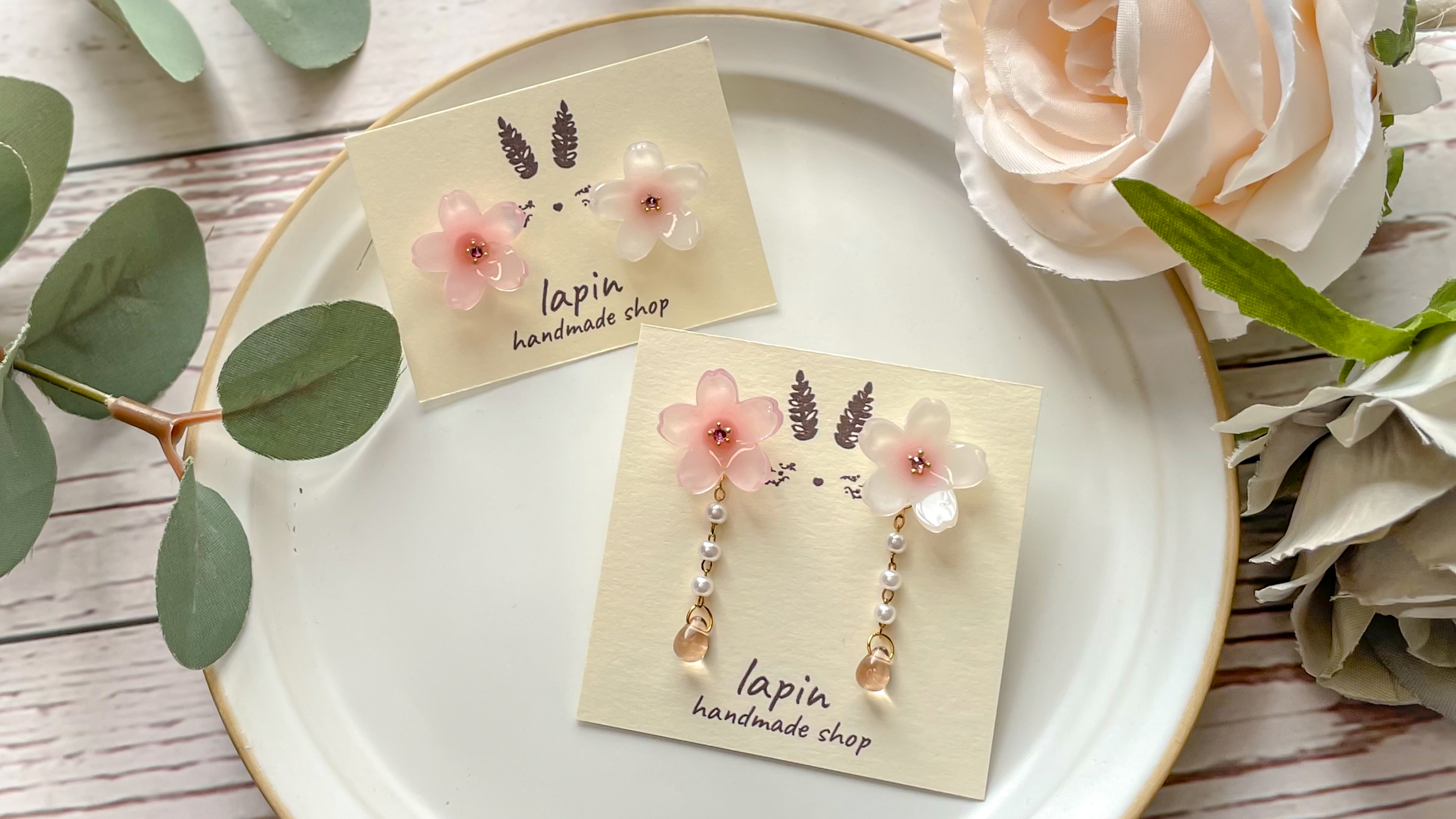 2way桜𓂃𓈒𓏸ピアス･ノンホールピアス