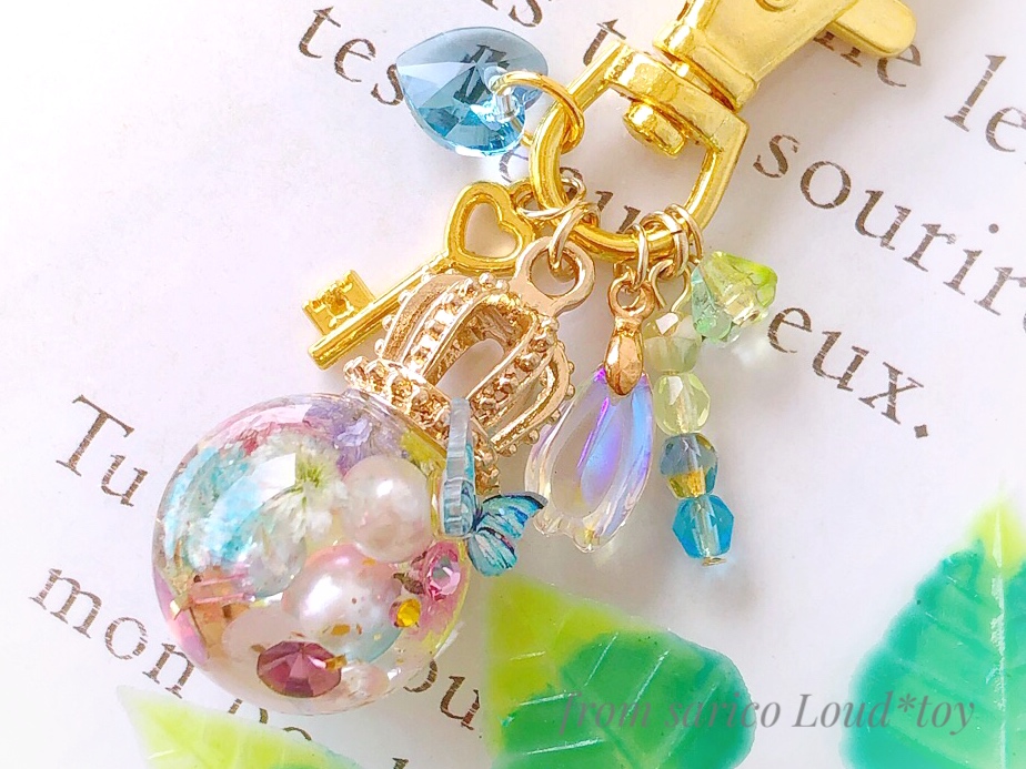 butterfly×flower ballチャーム