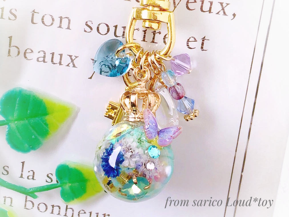 butterfly×flower ballチャーム