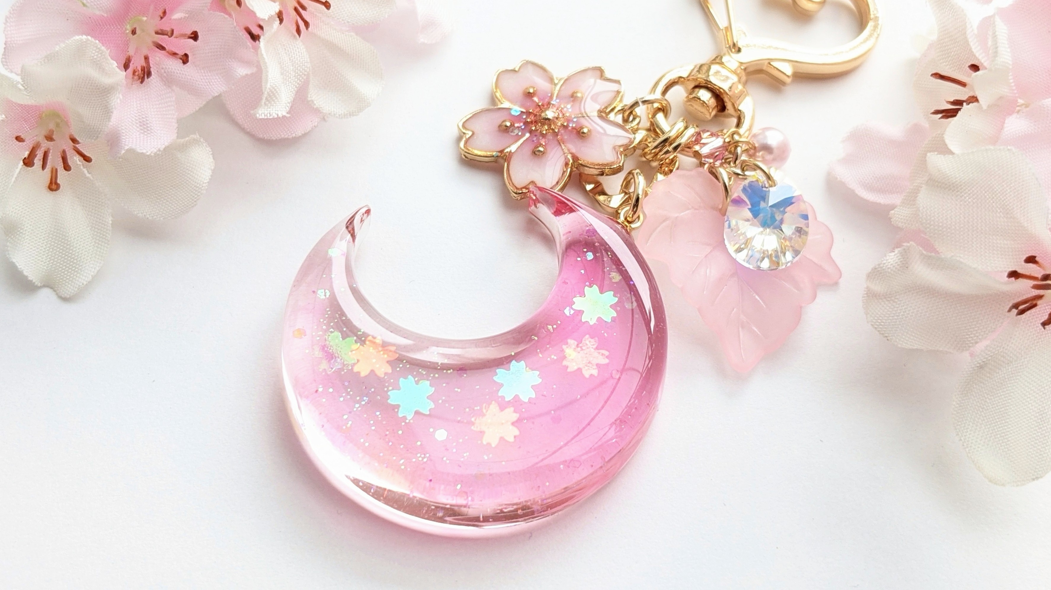 桜と三日月🌜｡*🌸