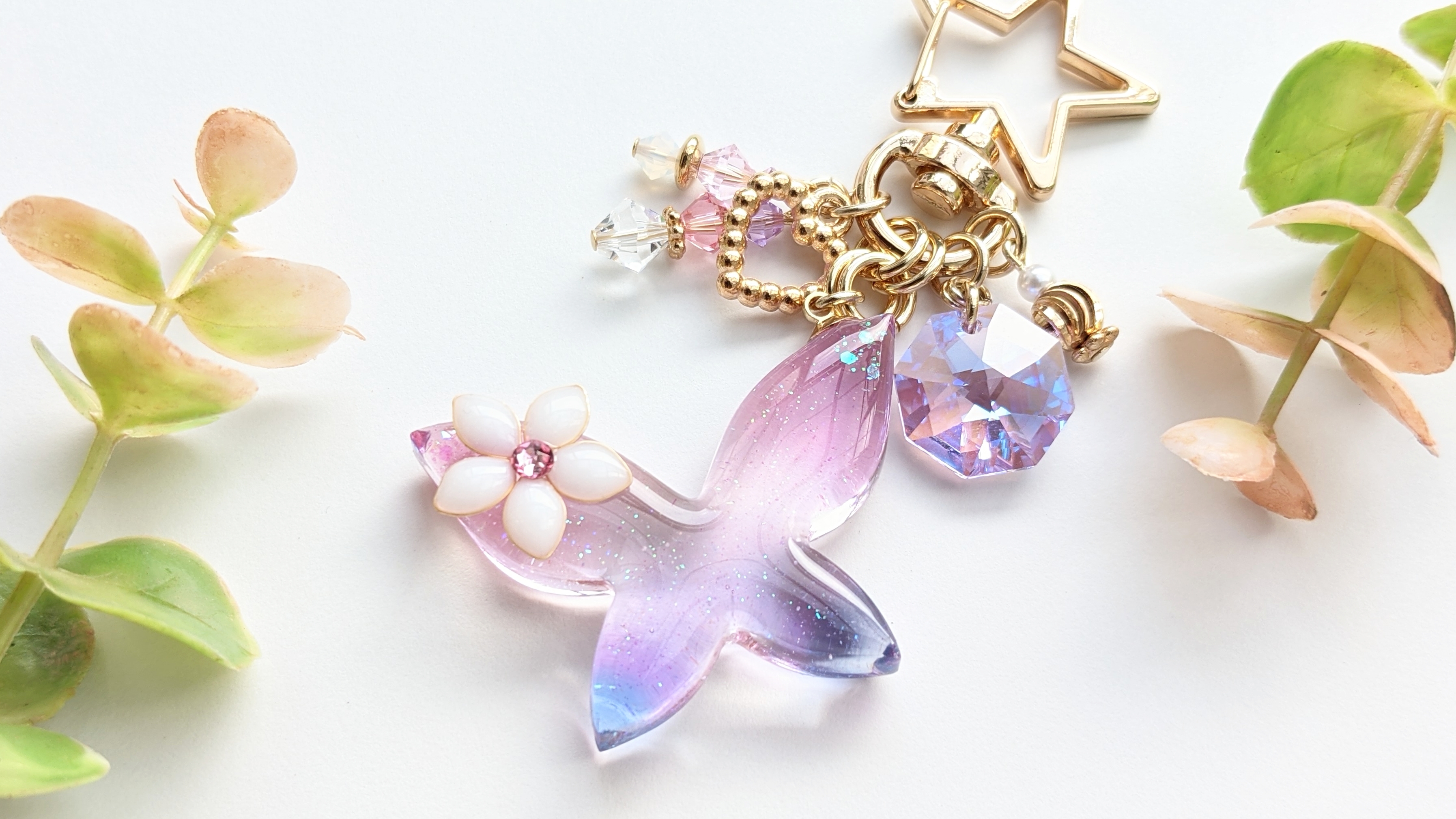 花と蝶のキーホルダー🌼A