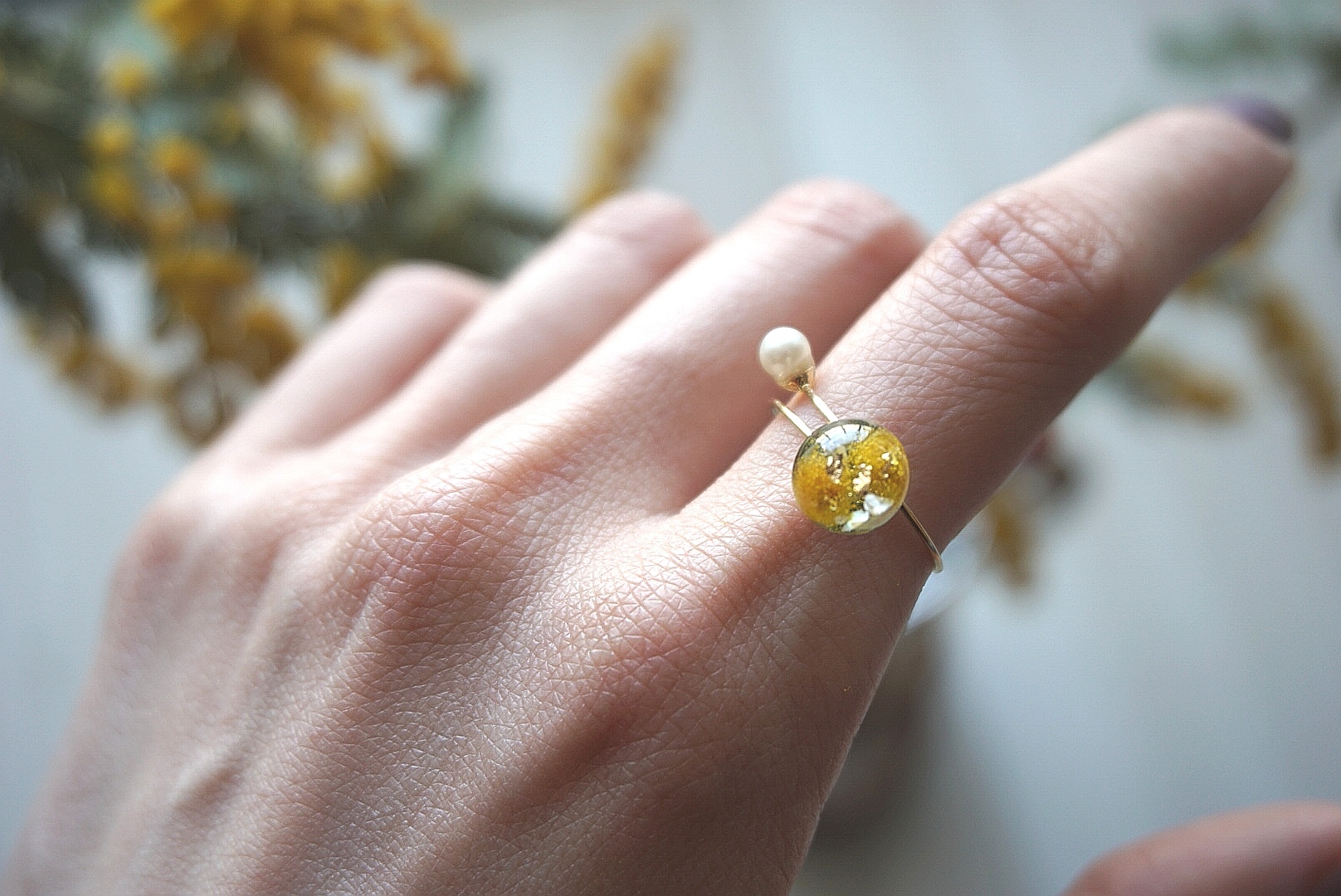 プラネットリング(ミモザ)ゴールド