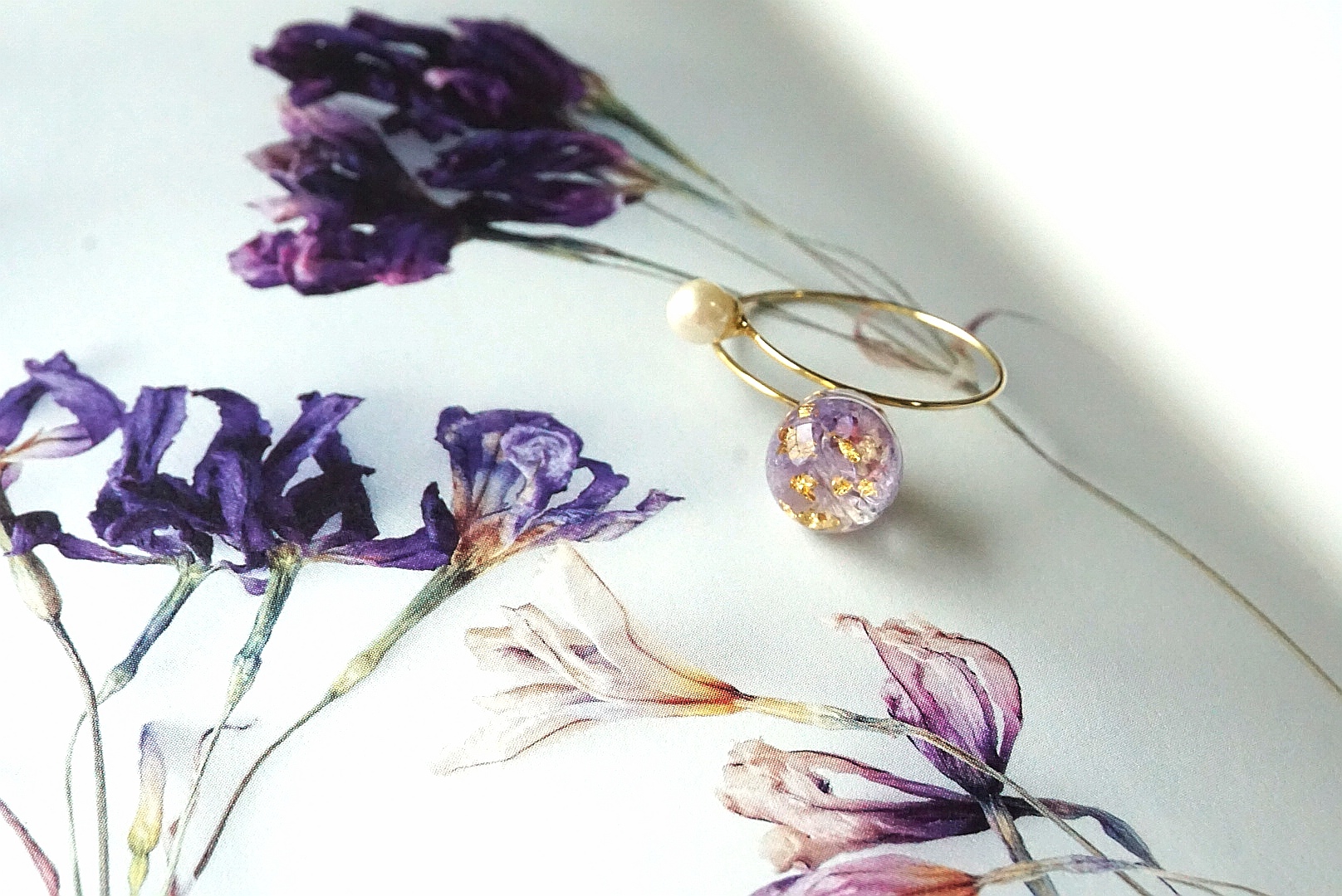 プラネットリング(かすみ草パープル)ゴールド