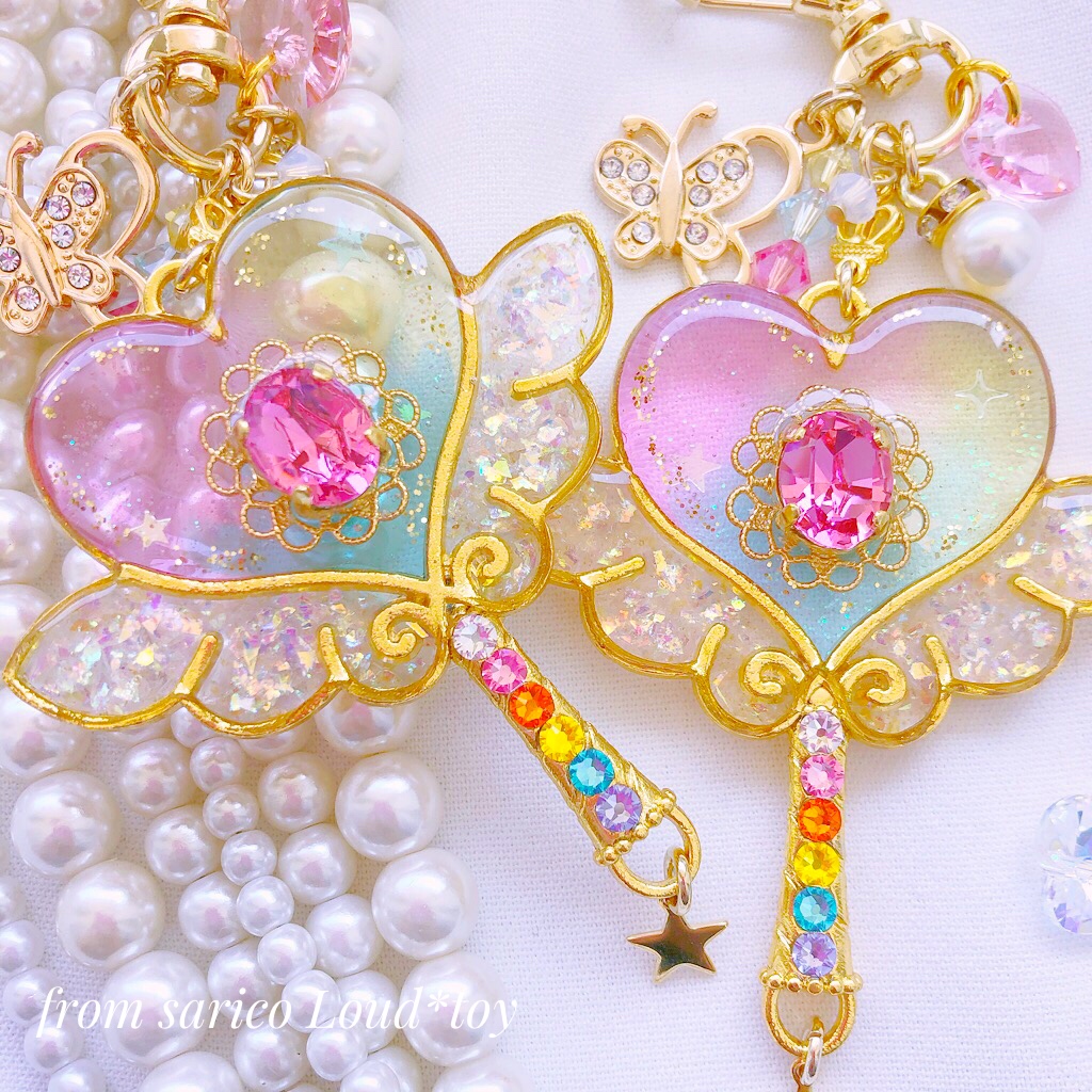 rainbowハートステッキチャーム💗