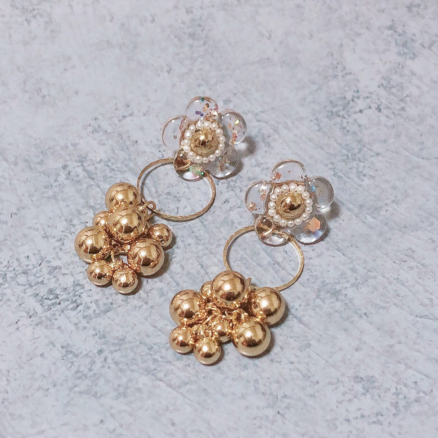 2way W flower bijou metal ball design