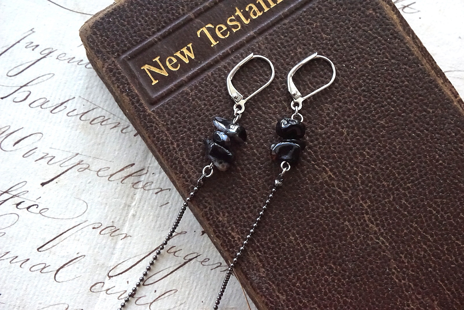 さざれ天然石(オニキス) マスクチェーン