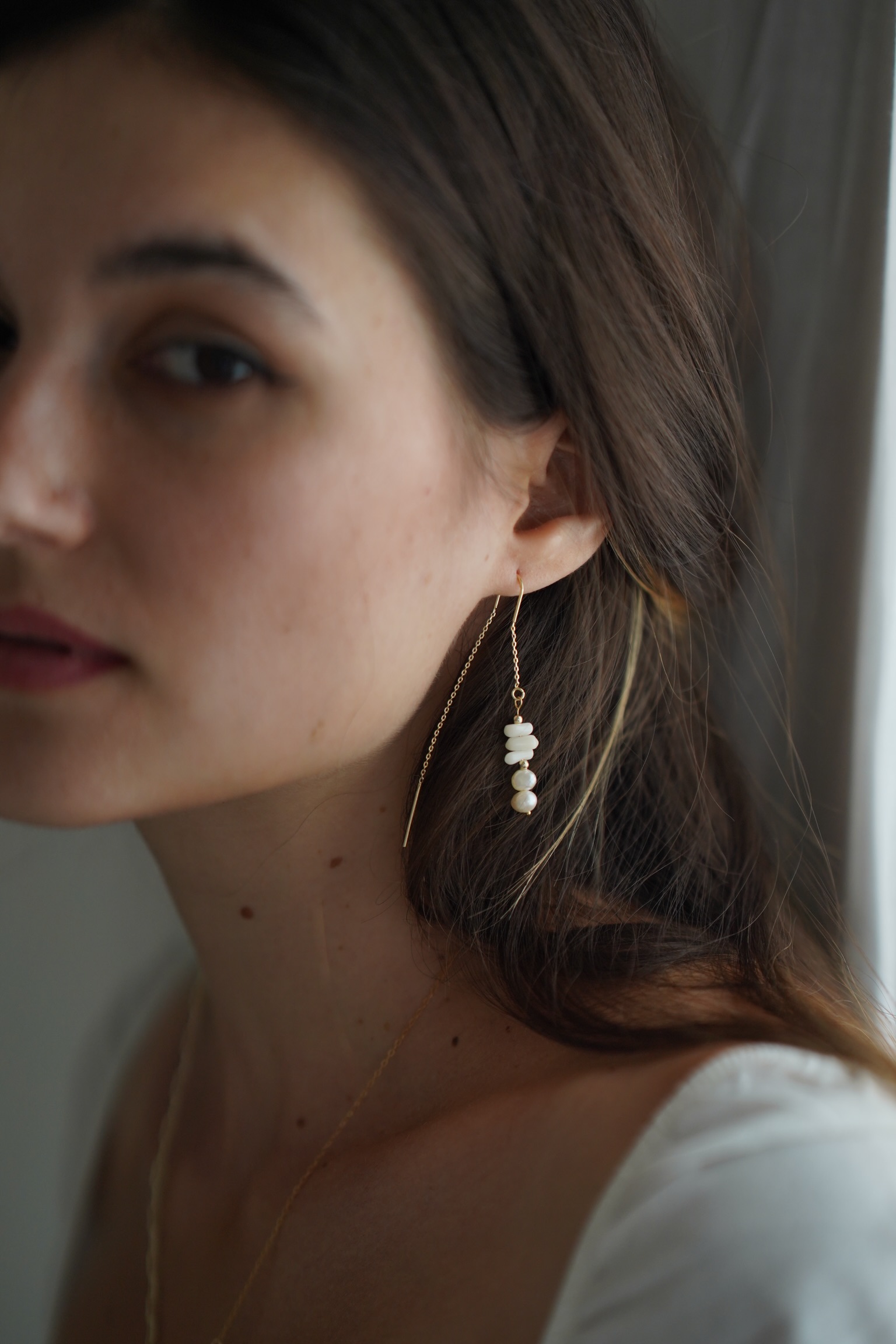 14kgf white coral pierce 