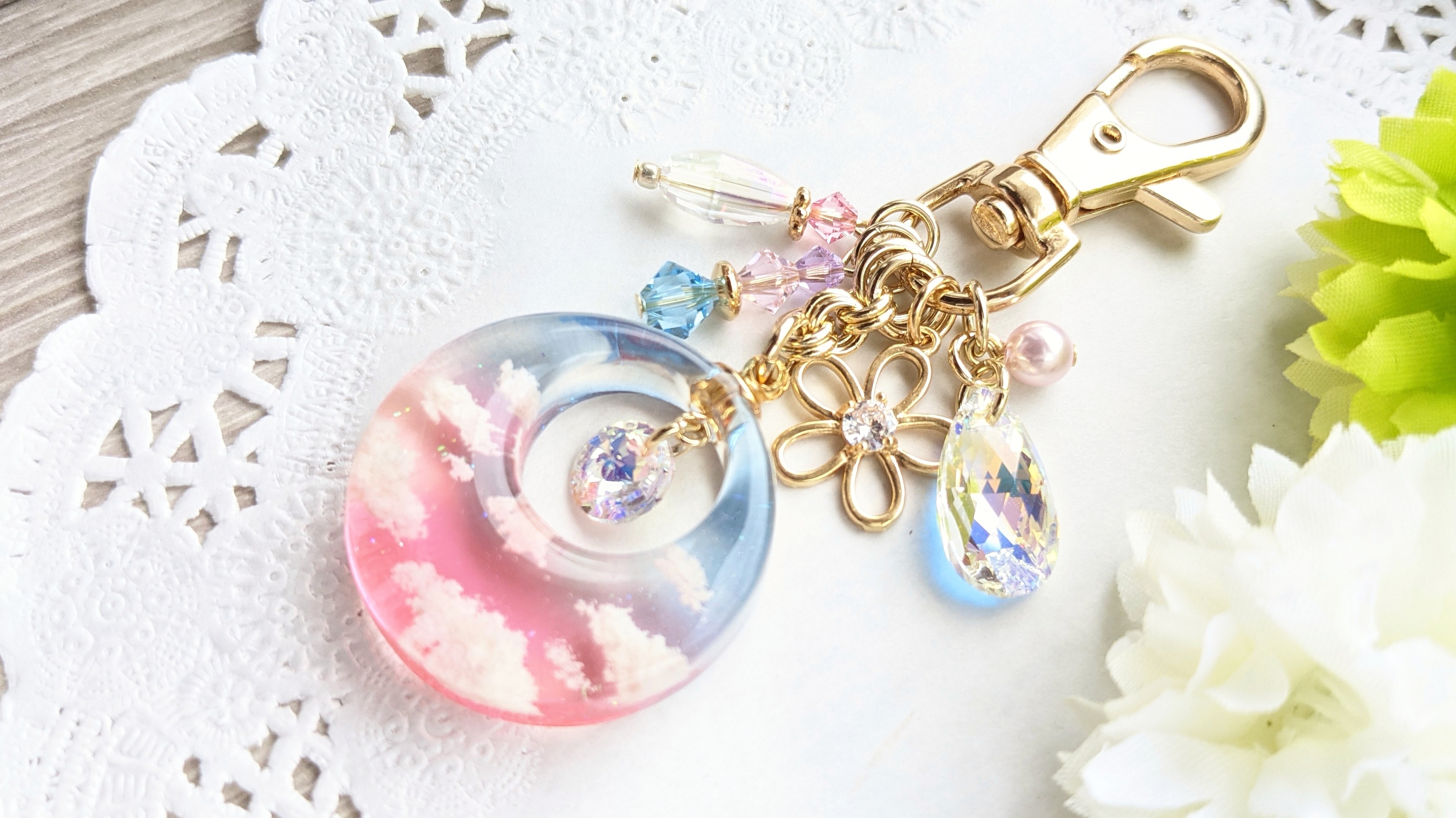 夕空のラウンド型キーホルダー